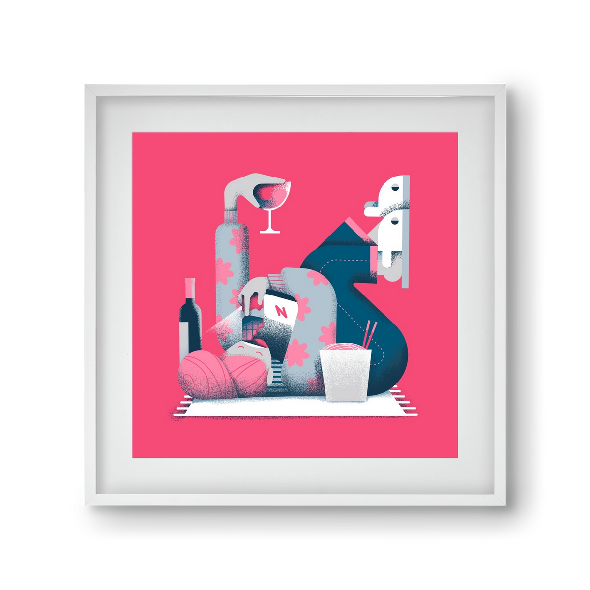 Covid Social Life, 30x30 cm (20x20 cm), Fehér keret, paszpartuval