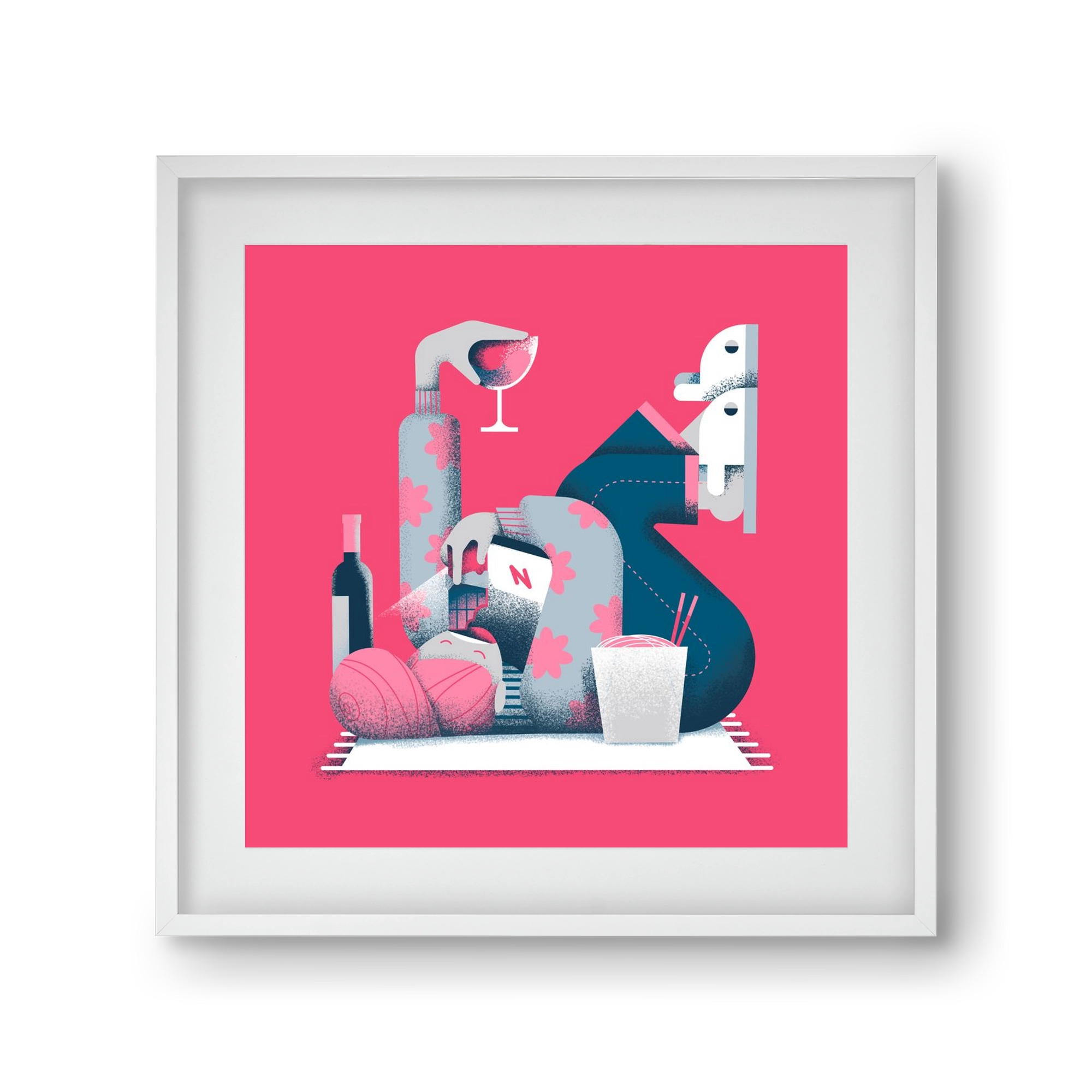 Covid Social Life, 30x30 cm (20x20 cm), Fehér keret, paszpartuval