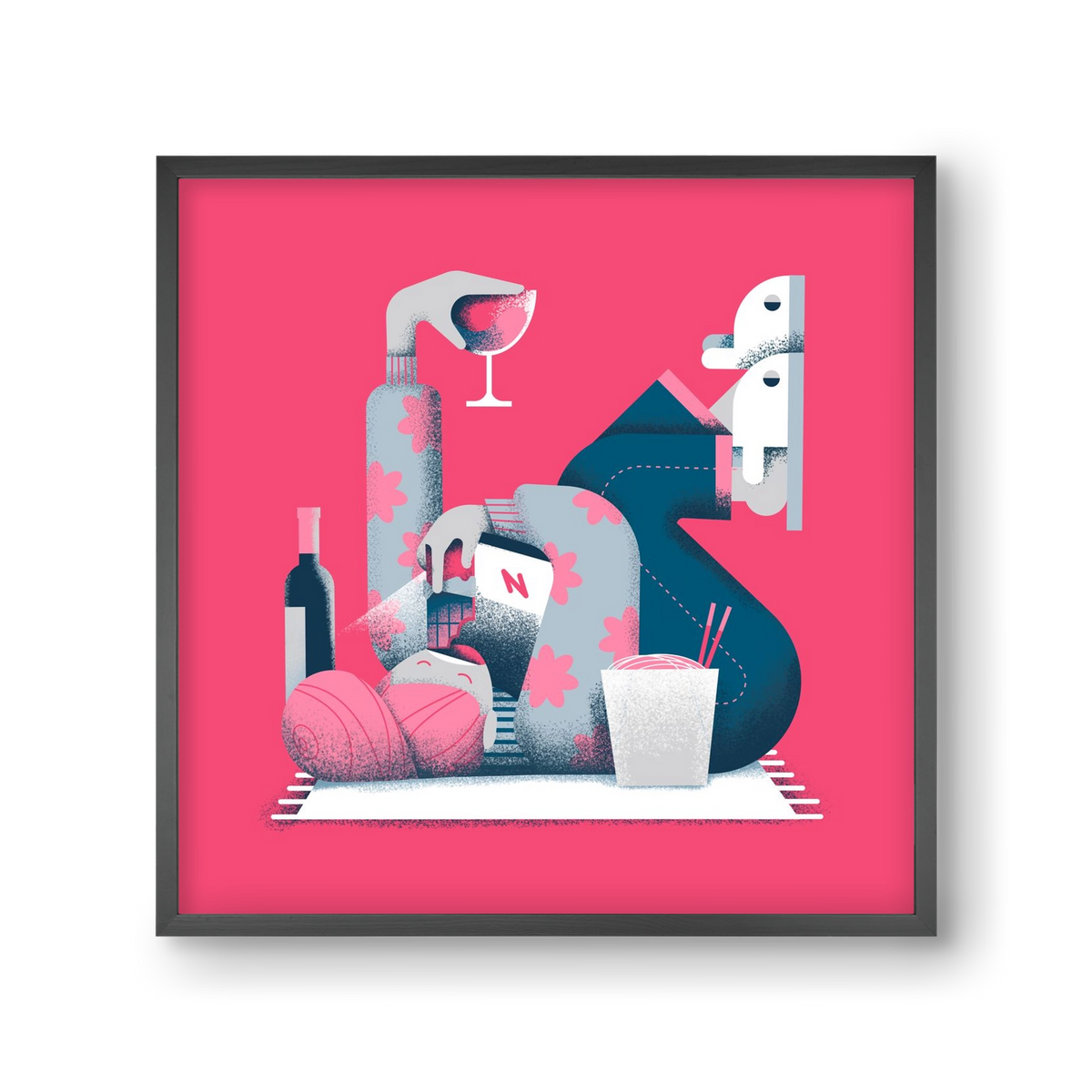 Covid Social Life, 30x30 cm (30x30 cm), Fekete keret