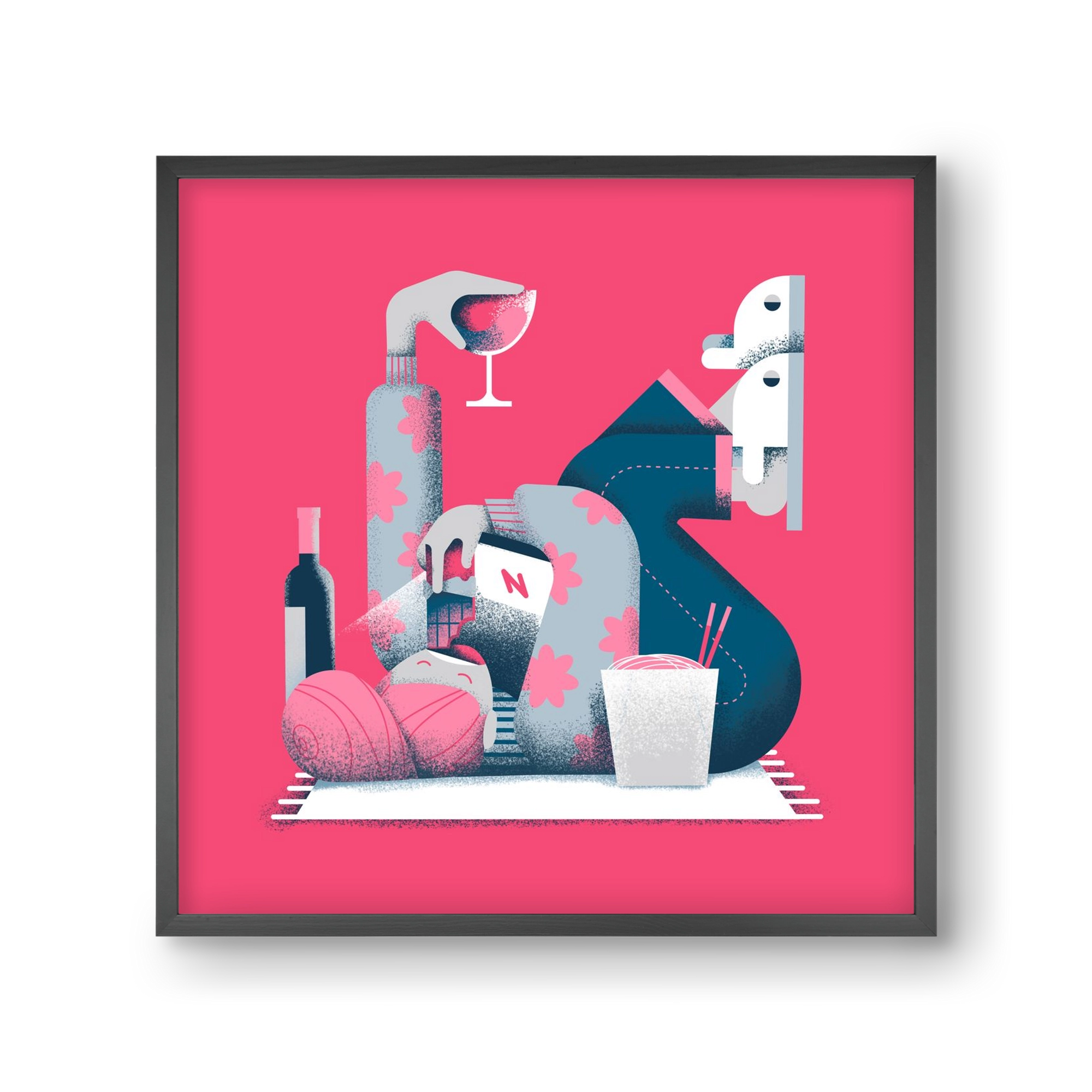 Covid Social Life, 30x30 cm (30x30 cm), Fekete keret