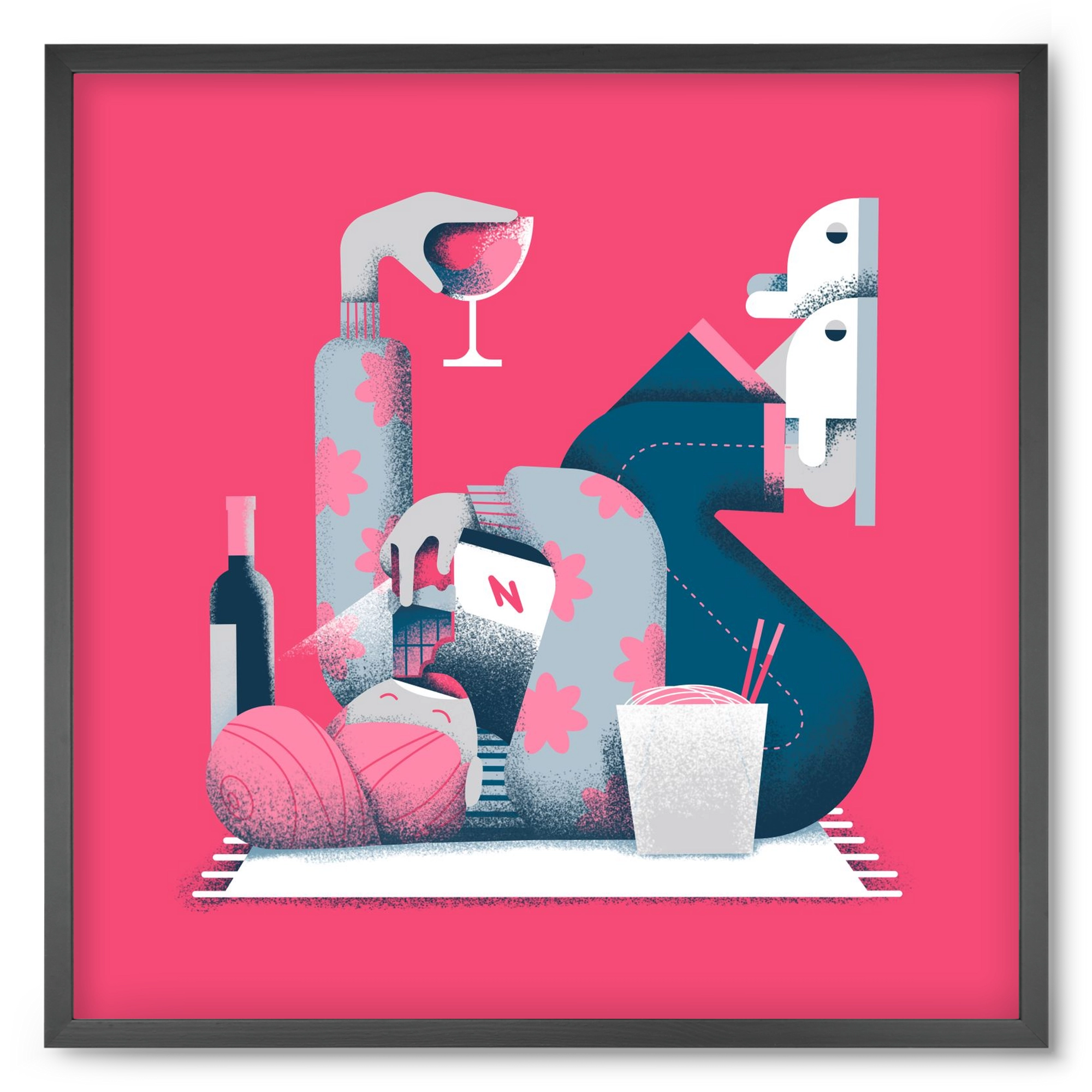 Covid Social Life, 50x50 cm (50x50 cm), Fekete keret