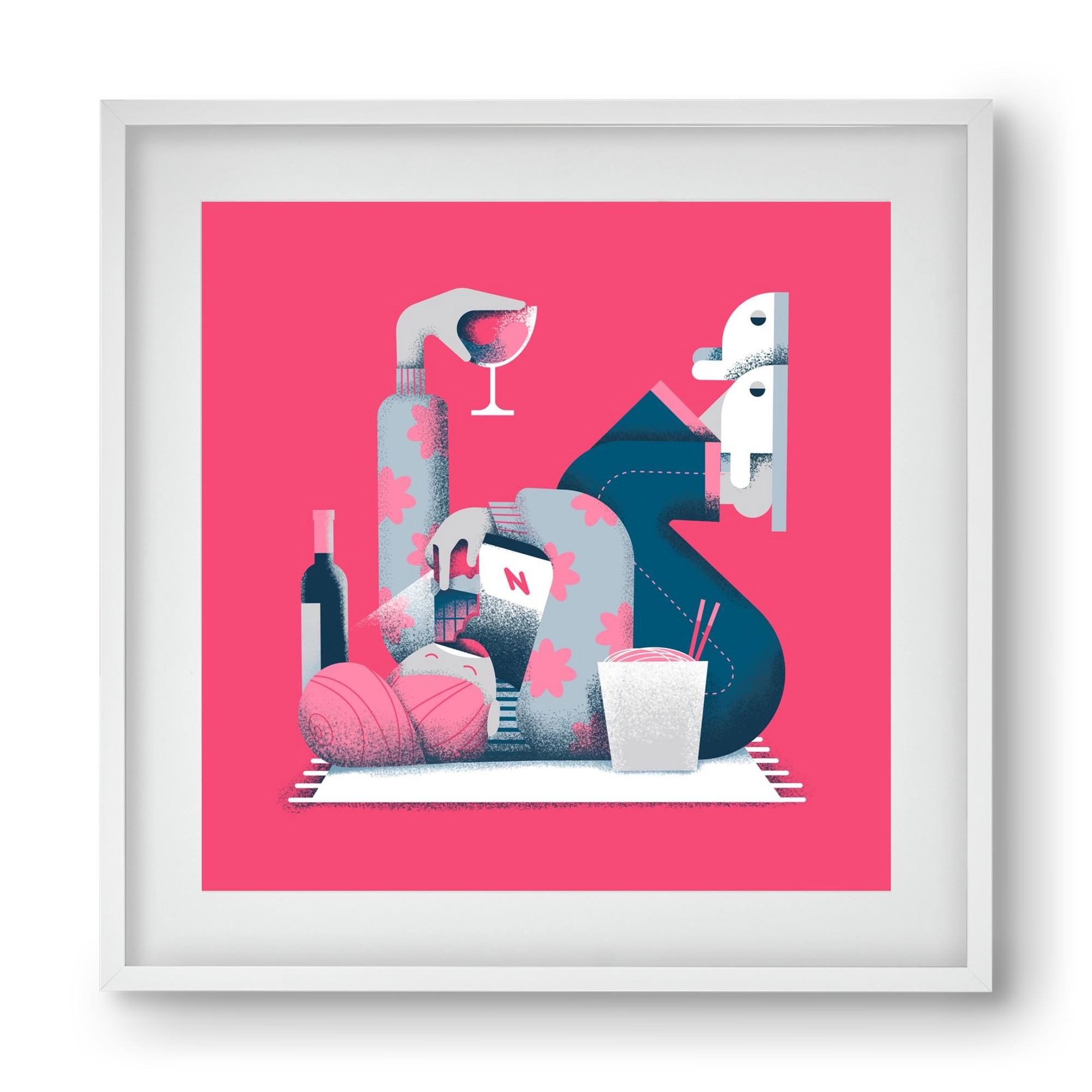 Covid Social Life, 40x40 cm (30x30 cm), Fehér keret, paszpartuval