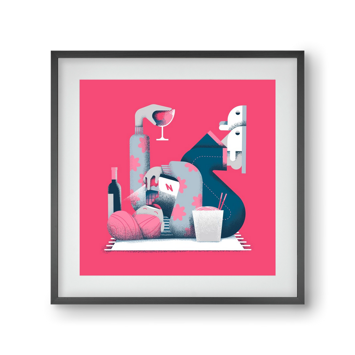 Covid Social Life, 30x30 cm (20x20 cm), Fekete keret, paszpartuval