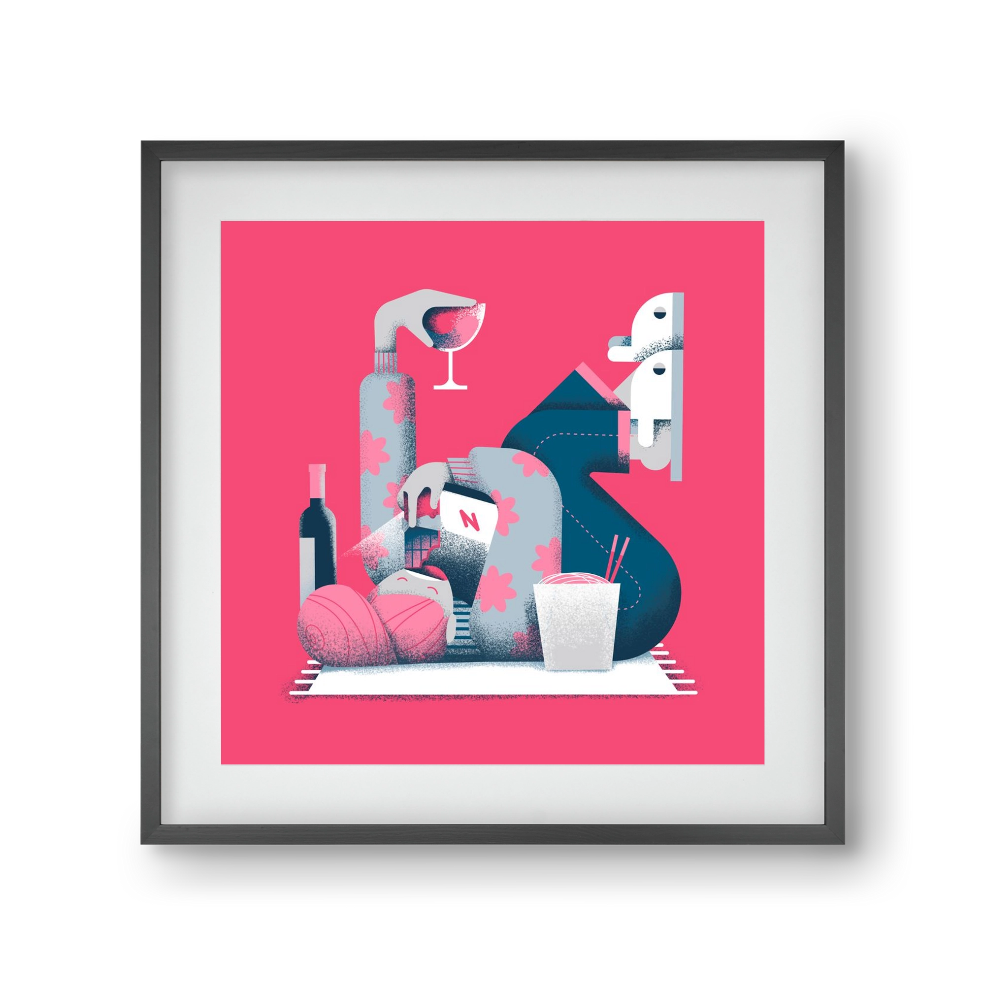 Covid Social Life, 30x30 cm (20x20 cm), Fekete keret, paszpartuval