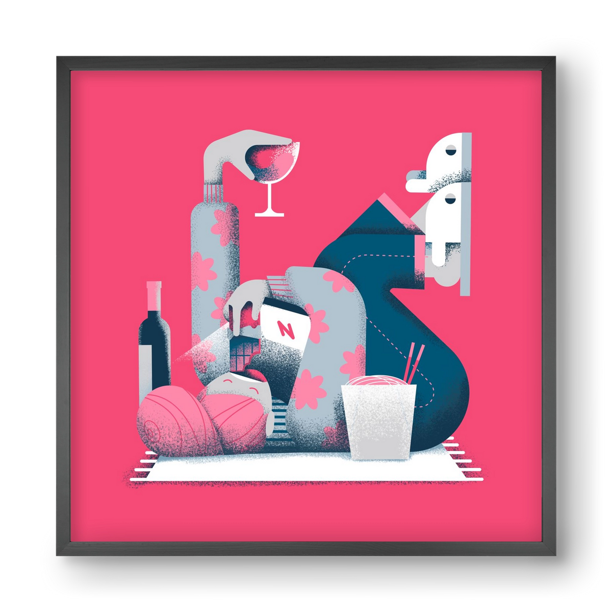 Covid Social Life, 40x40 cm (40x40 cm), Fekete keret