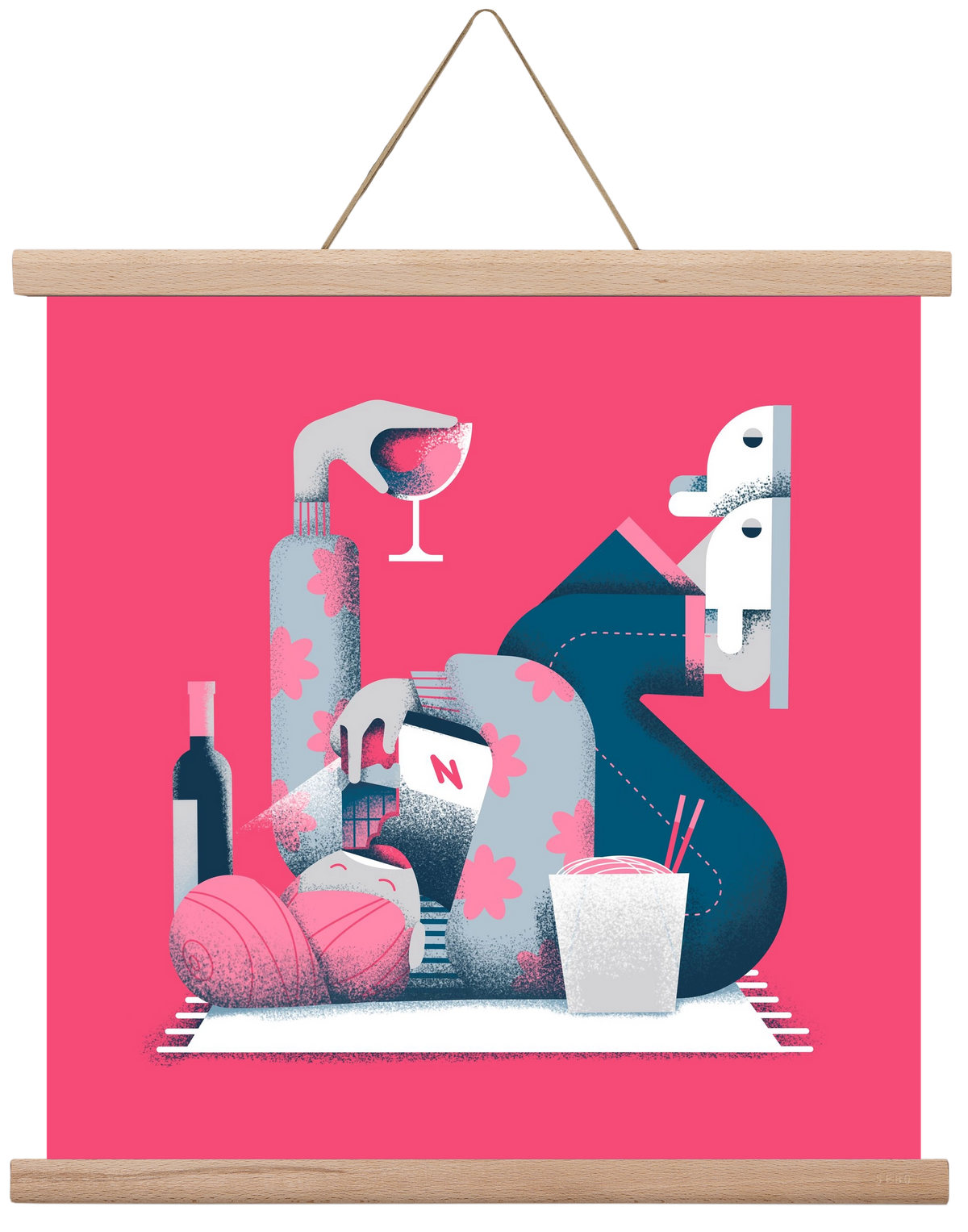 Covid Social Life, 40x40 cm (40x40 cm), Tölgy akasztó