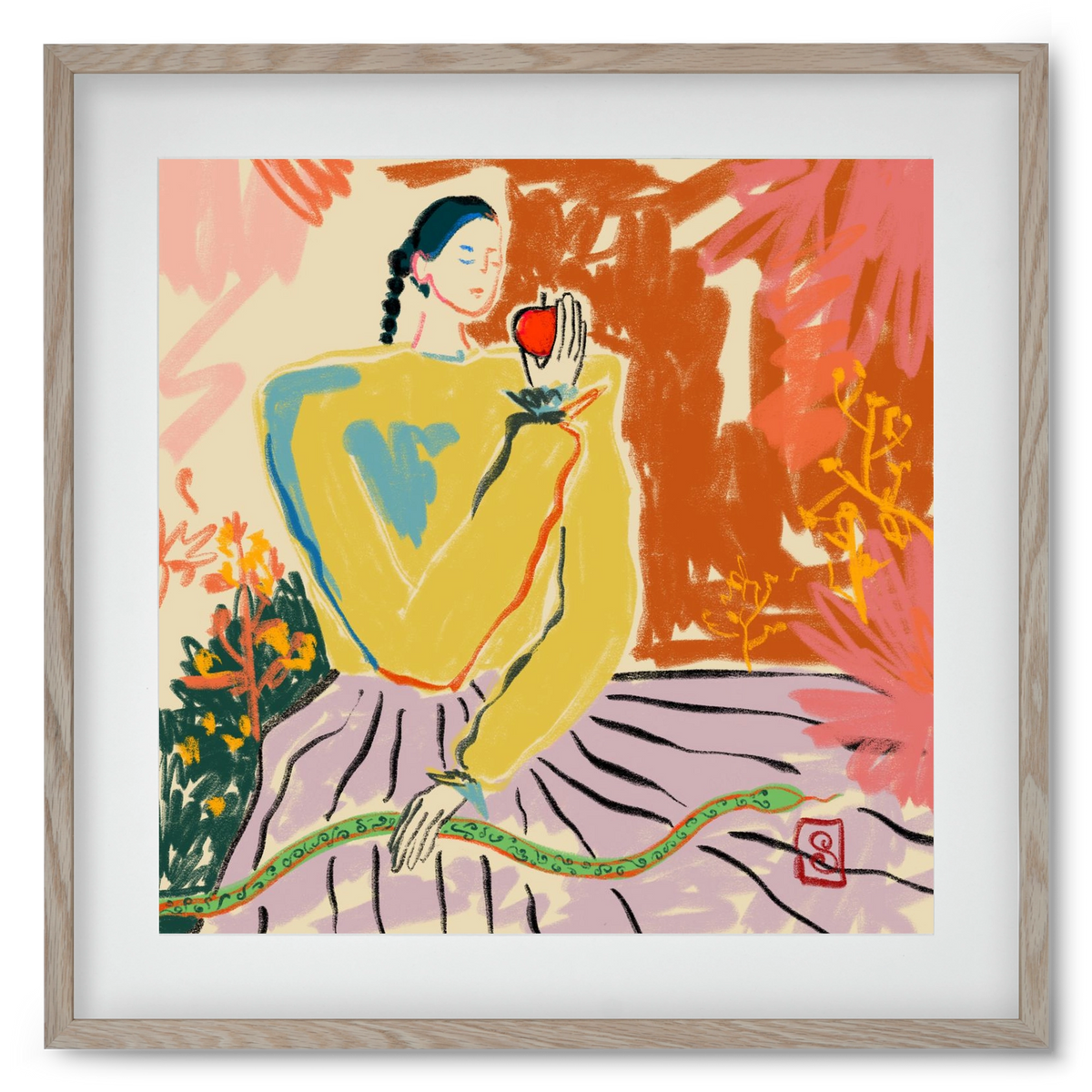 EVE, 50x50 cm (40x40 cm), Tölgy keret, paszpartuval