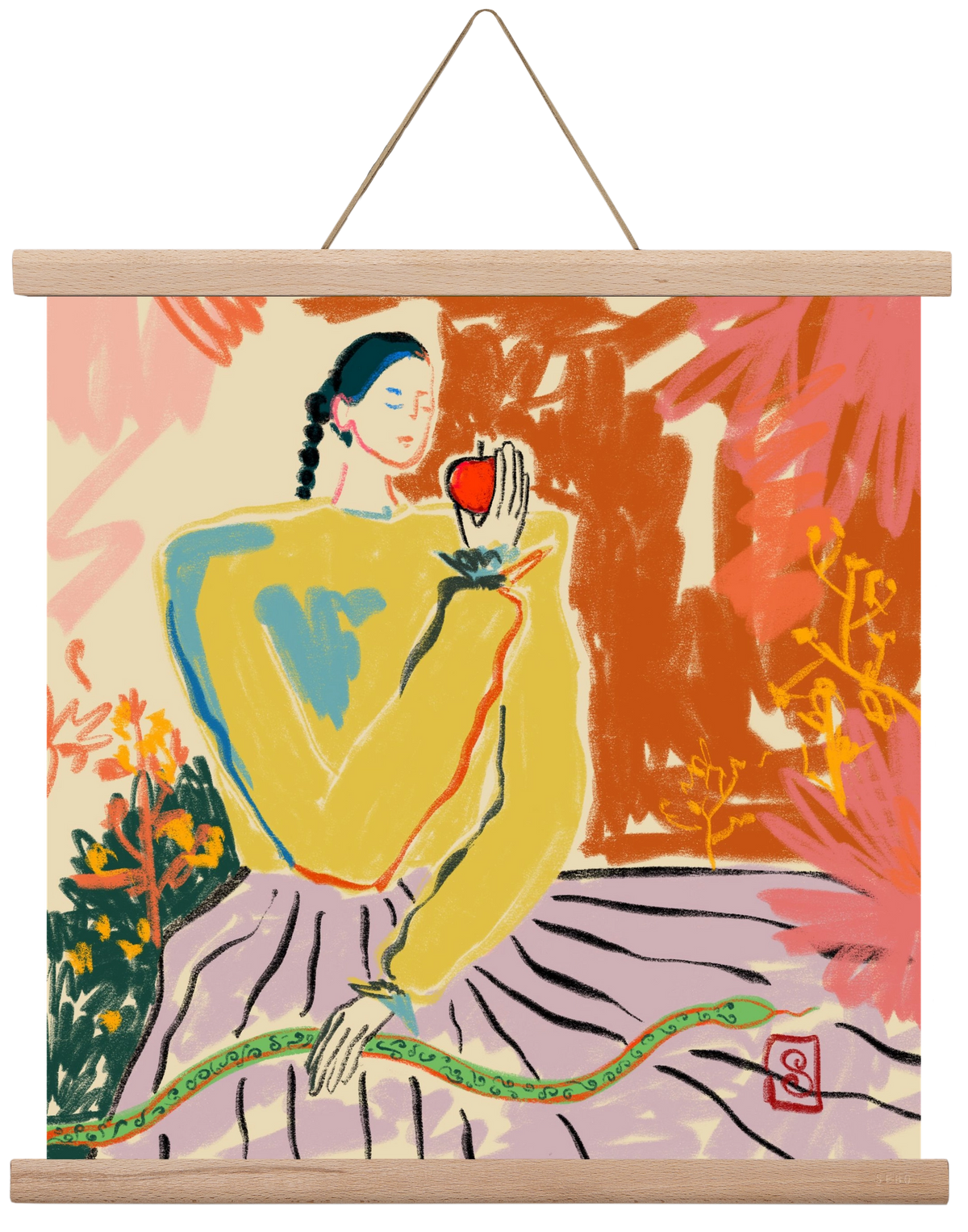 EVE, 40x40 cm (40x40 cm), Tölgy akasztó