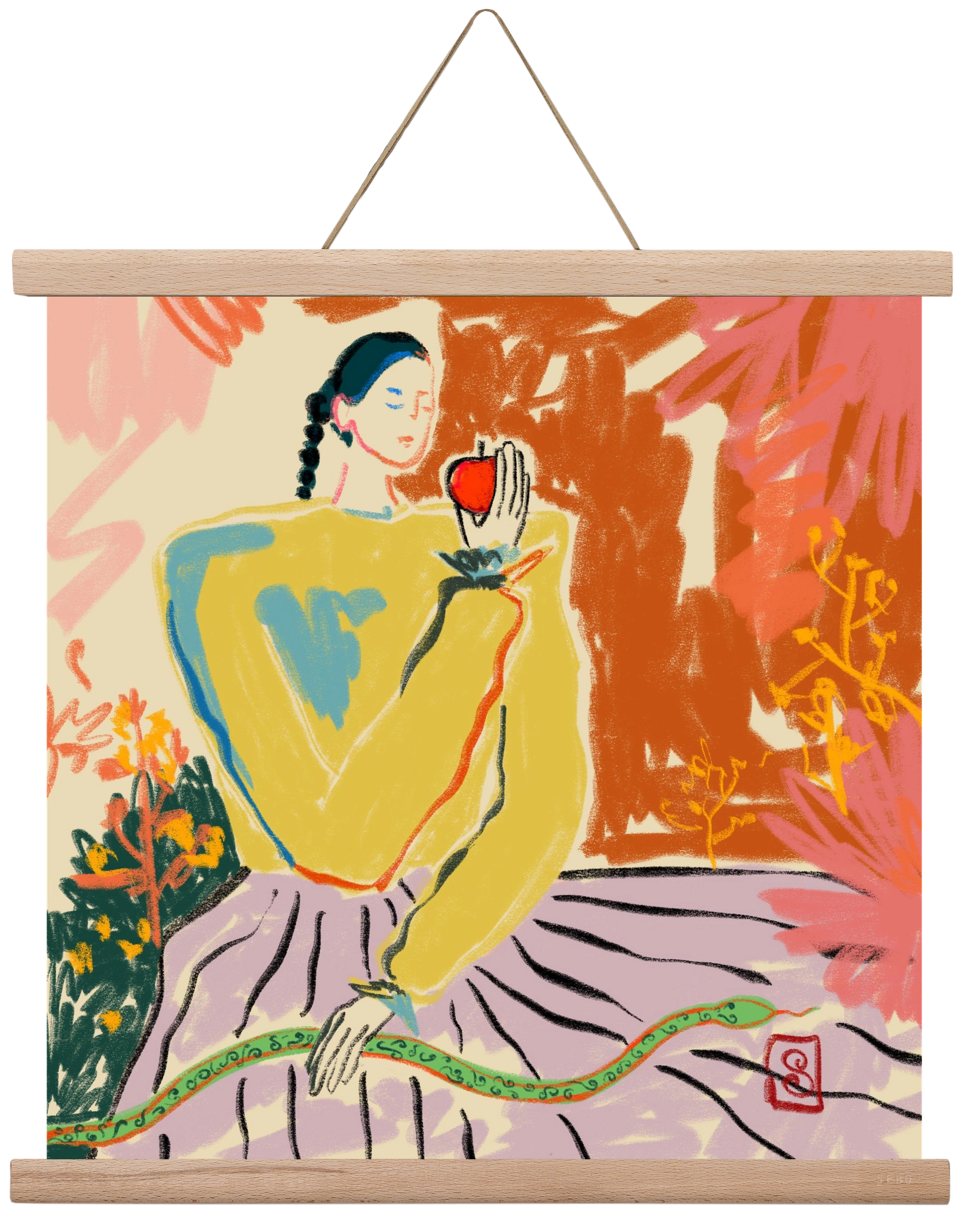 EVE, 40x40 cm (40x40 cm), Tölgy akasztó