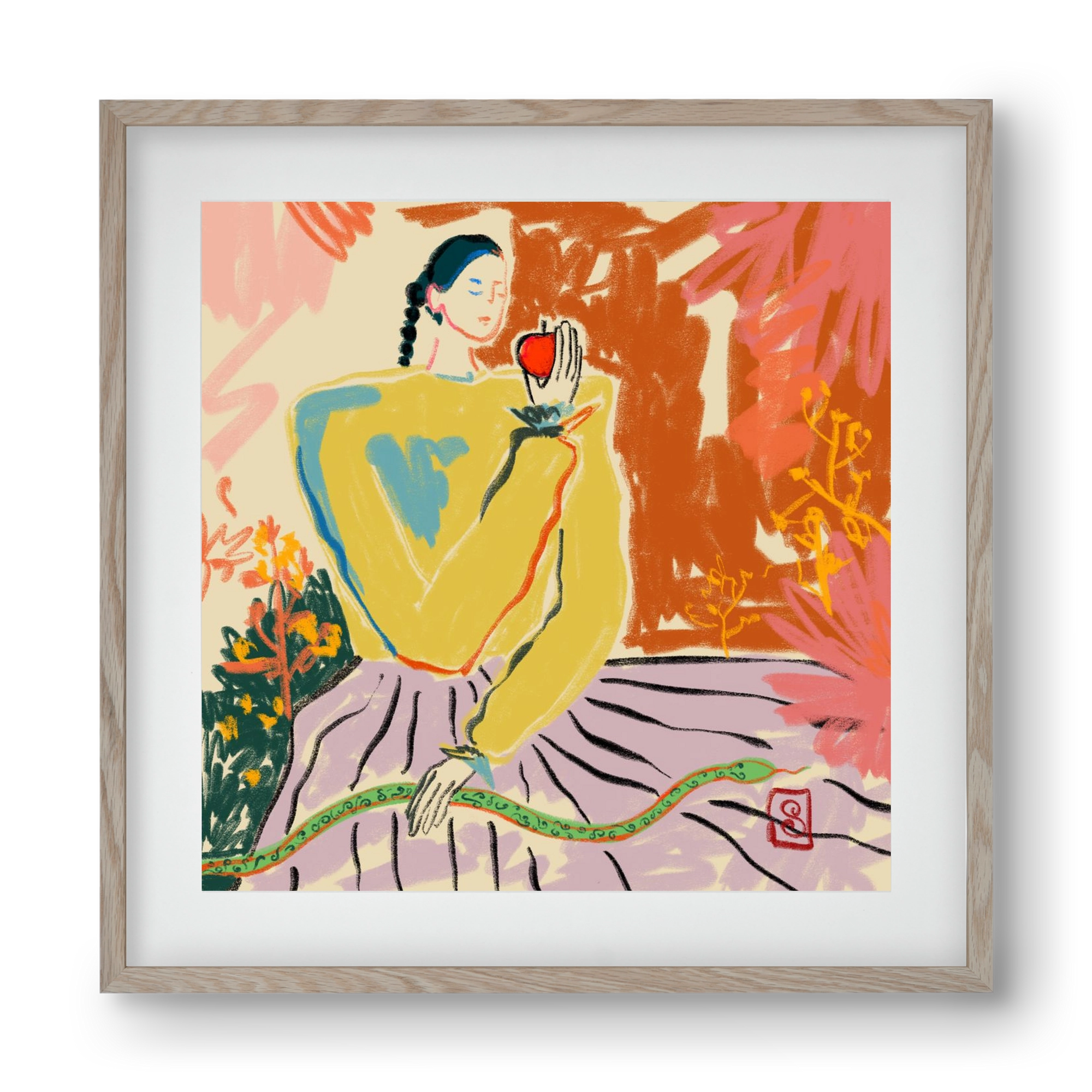 EVE, 40x40 cm (30x30 cm), Tölgy keret, paszpartuval