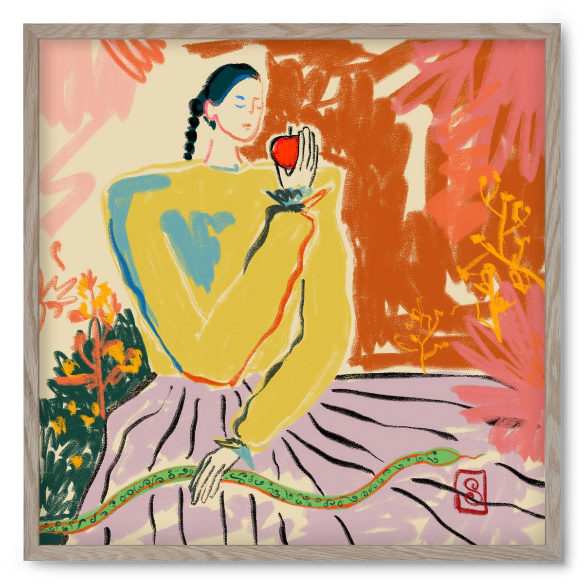 EVE, 50x50 cm (50x50 cm), Tölgy keret