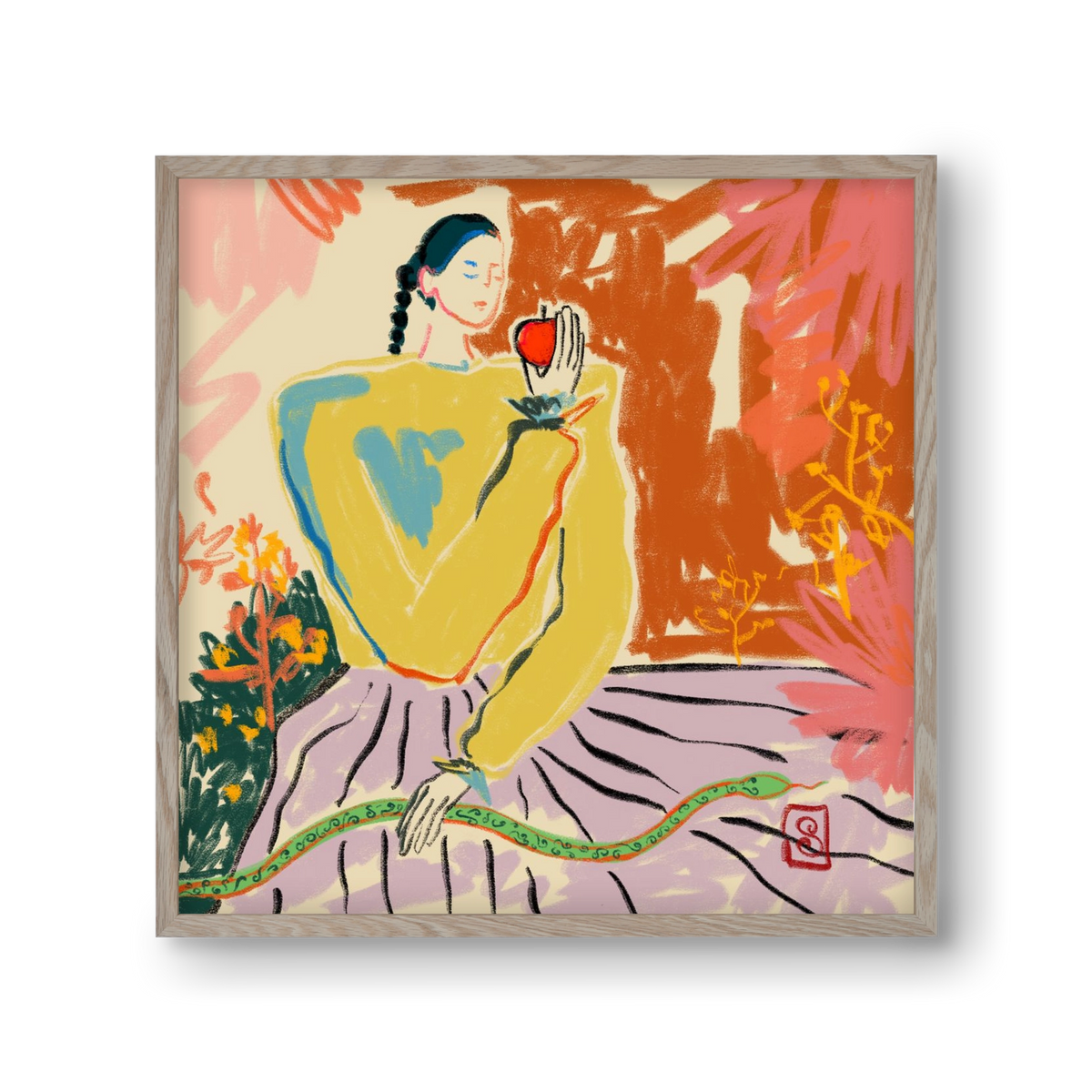 EVE, 30x30 cm (30x30 cm), Tölgy keret