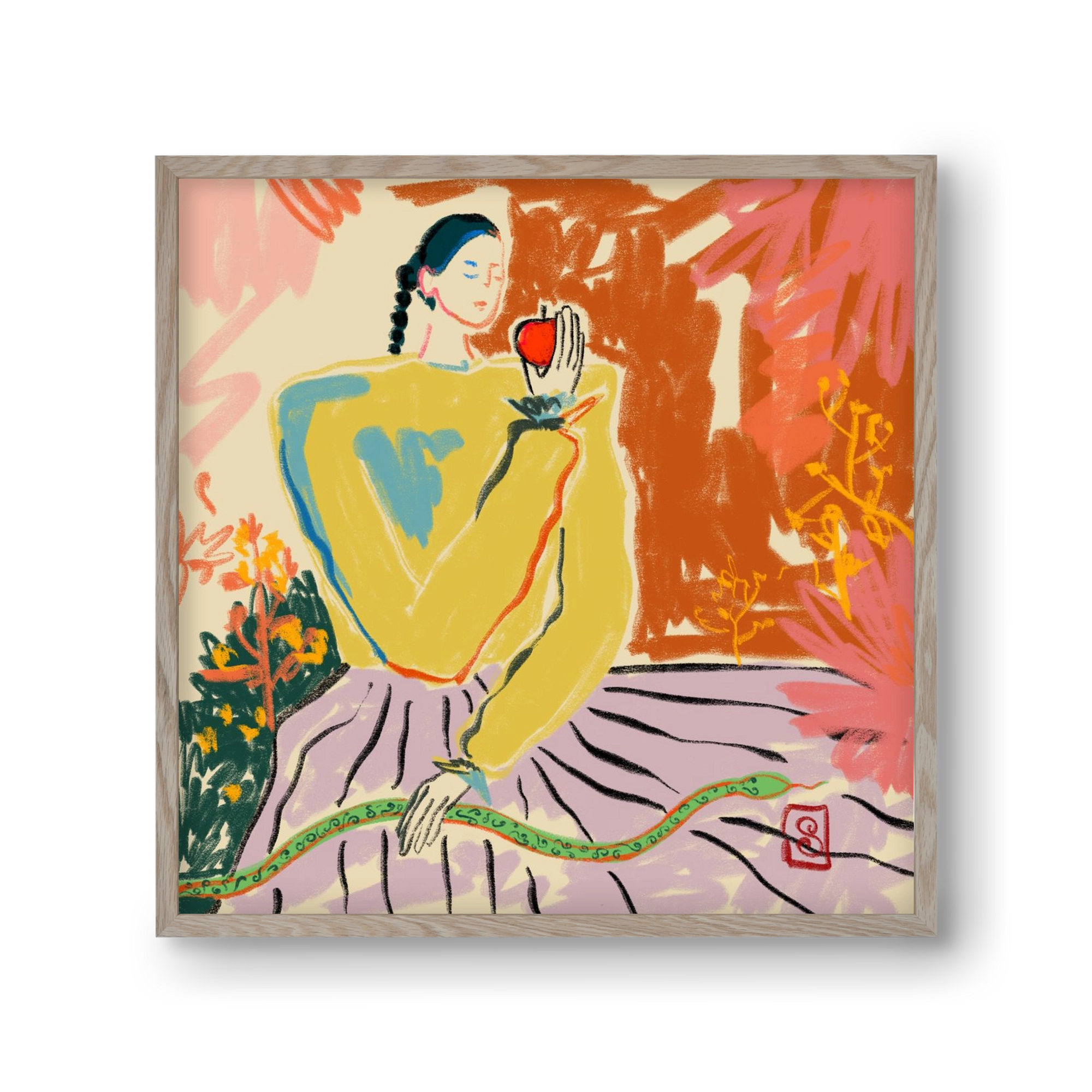 EVE, 30x30 cm (30x30 cm), Tölgy keret