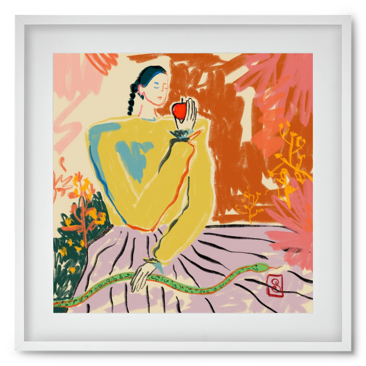 EVE, 50x50 cm (40x40 cm), Fehér keret, paszpartuval