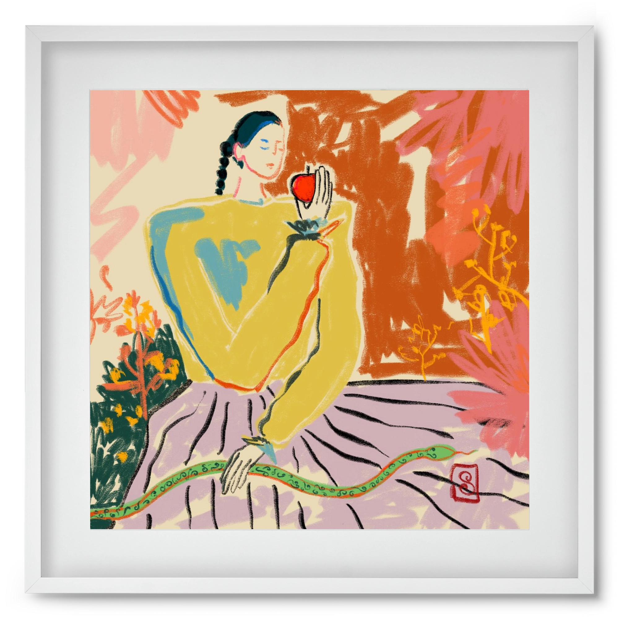 EVE, 50x50 cm (40x40 cm), Fehér keret, paszpartuval