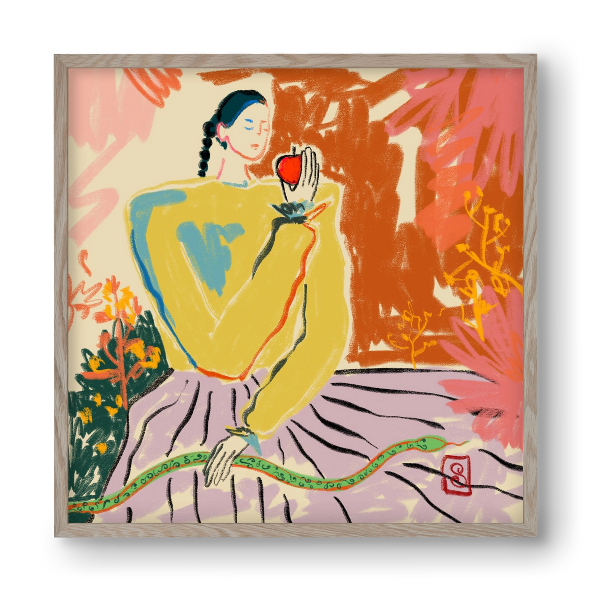 EVE, 40x40 cm (40x40 cm), Tölgy keret