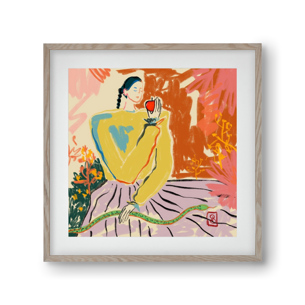 EVE, 30x30 cm (20x20 cm), Tölgy keret, paszpartuval