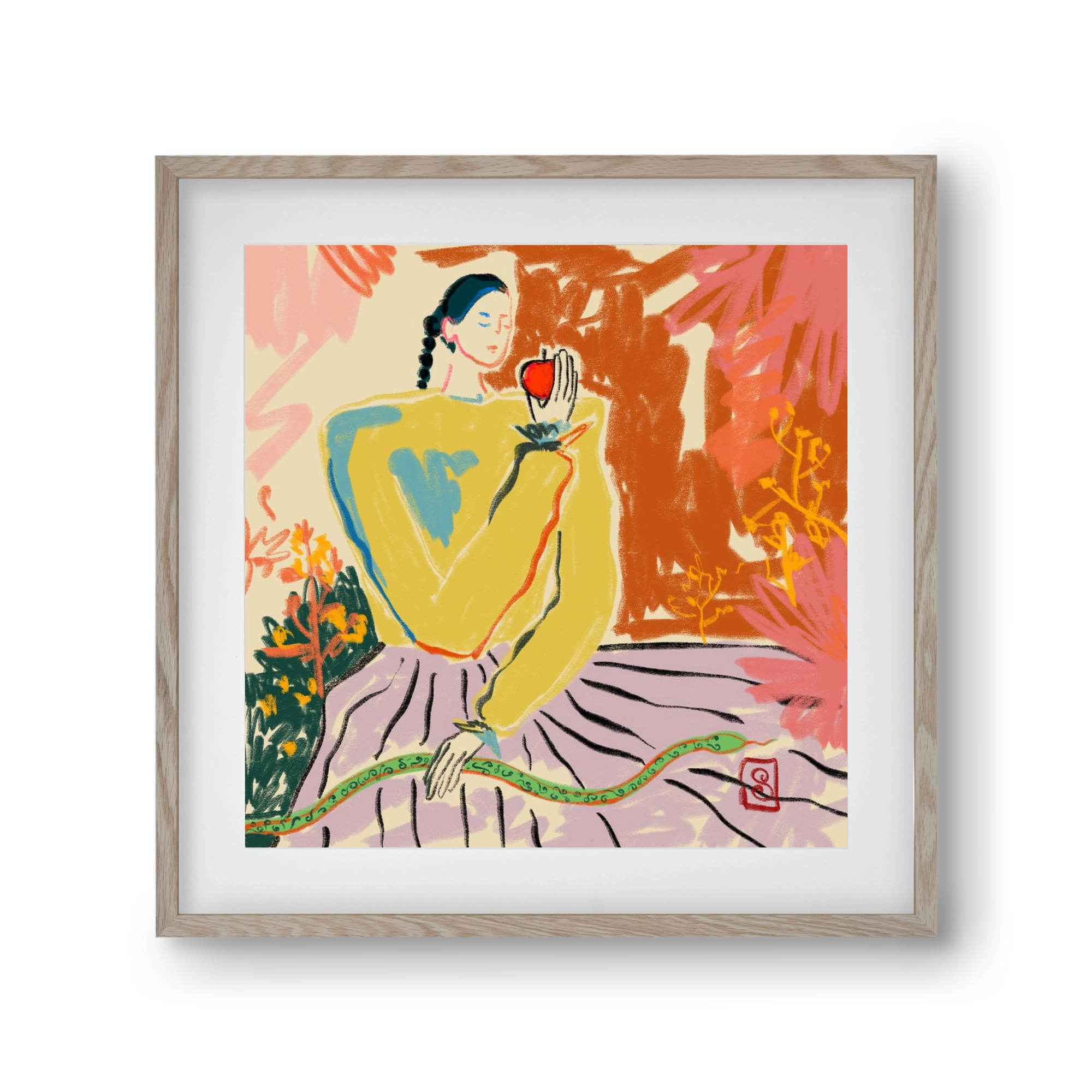 EVE, 30x30 cm (20x20 cm), Tölgy keret, paszpartuval