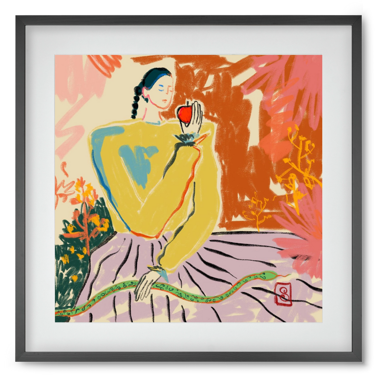 EVE, 50x50 cm (40x40 cm), Fekete keret, paszpartuval