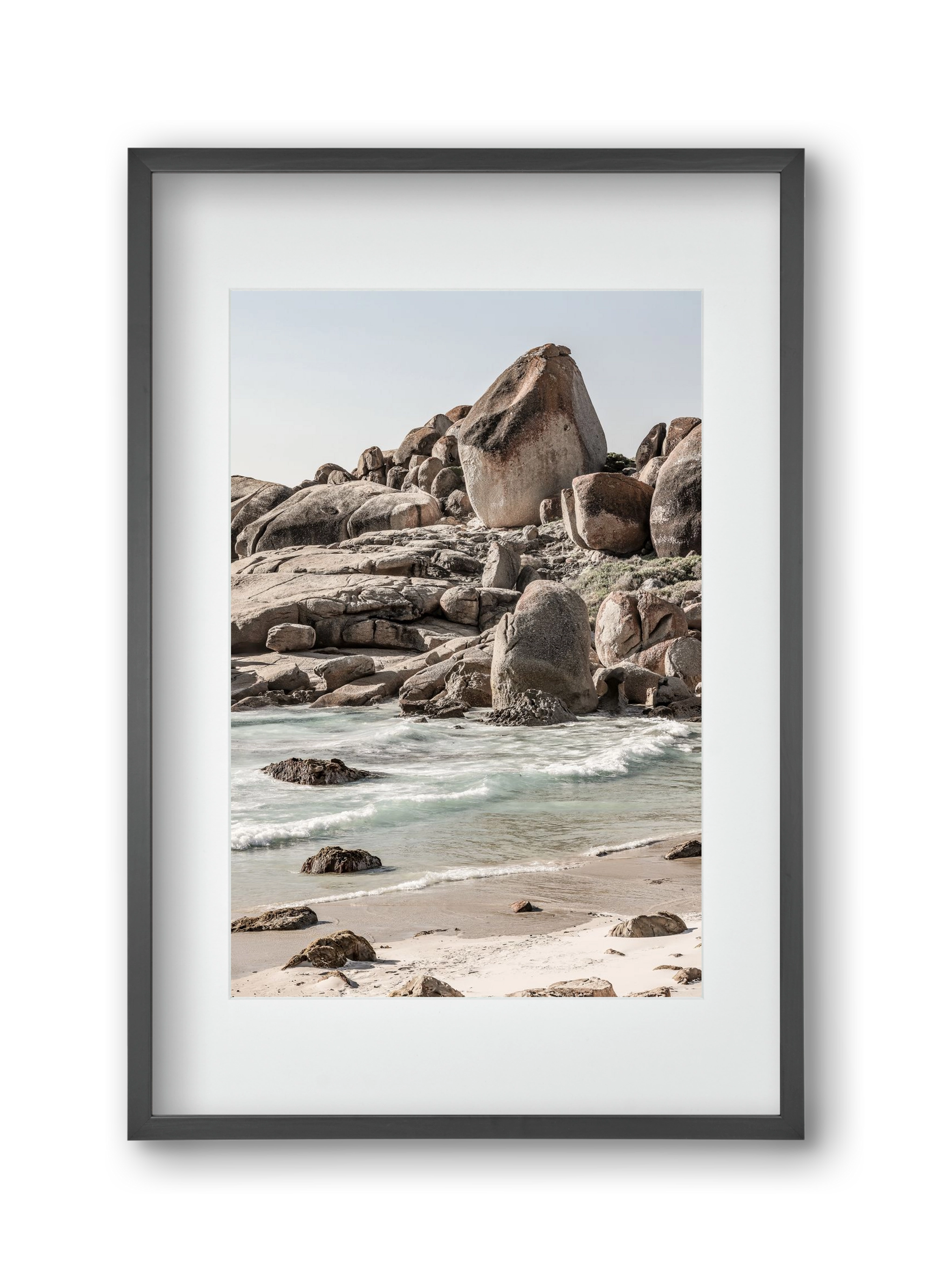 Champagne beach, 30x45 cm (20x30 cm), Fekete keret, paszpartuval