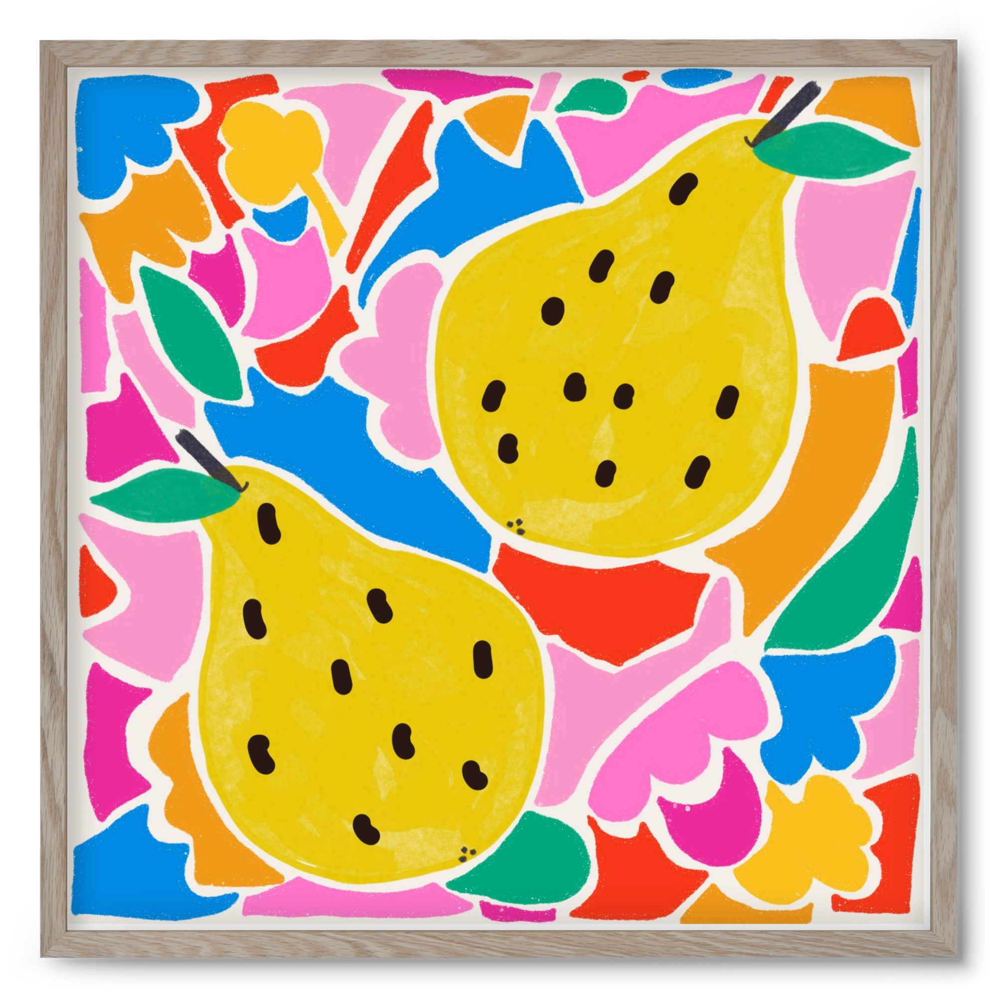 Lovely pear , 50x50 cm (50x50 cm), Tölgy keret