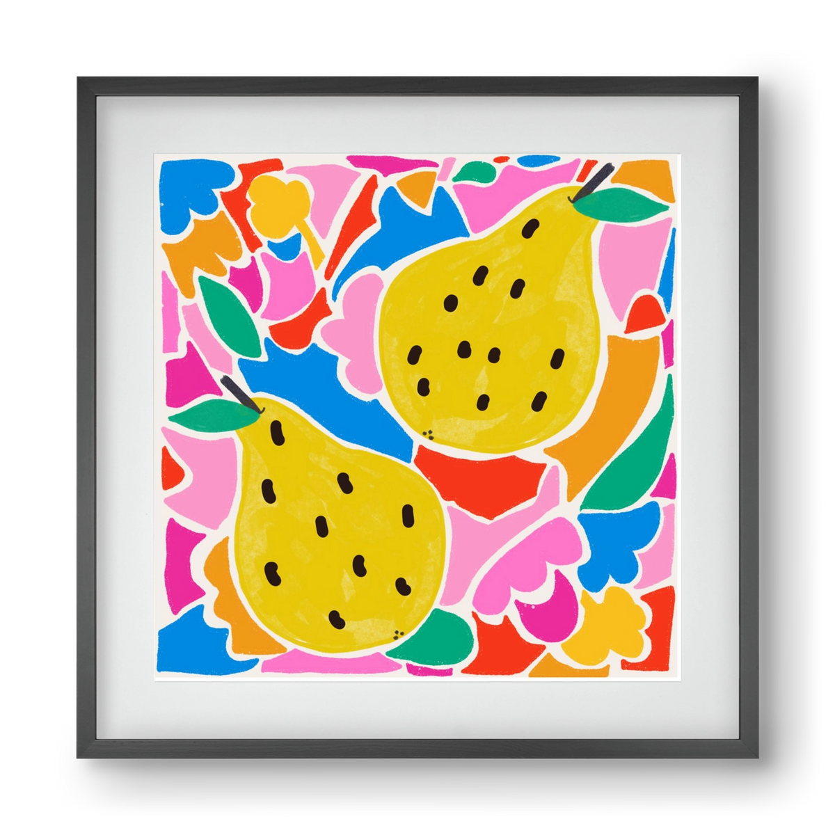 Lovely pear , 40x40 cm (30x30 cm), Fekete keret, paszpartuval