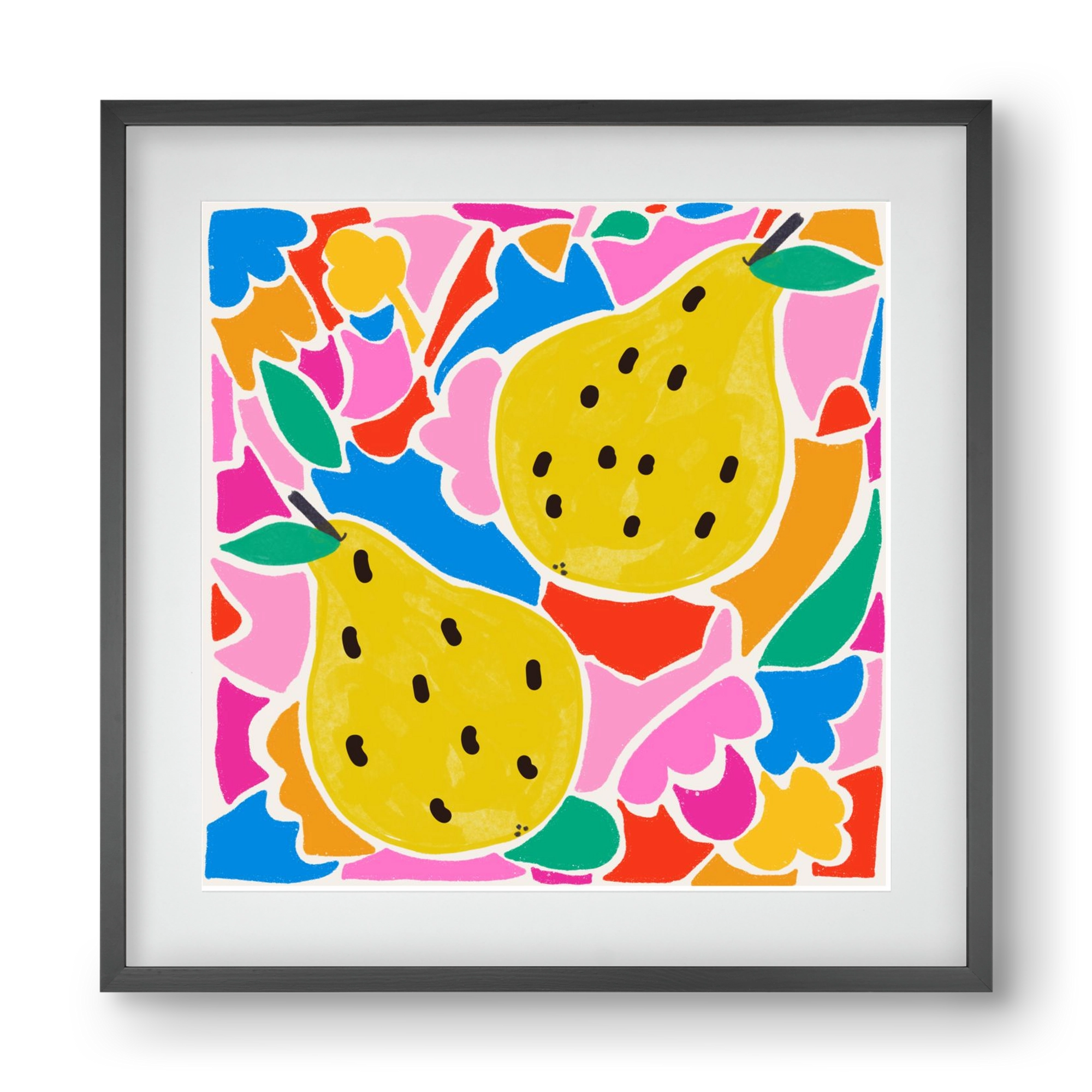 Lovely pear , 40x40 cm (30x30 cm), Fekete keret, paszpartuval