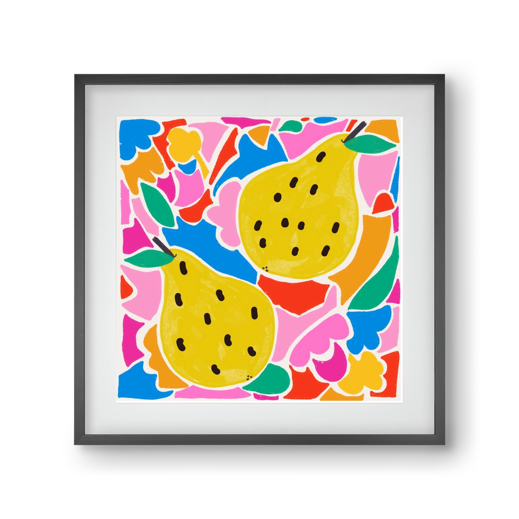 Lovely pear , 30x30 cm (20x20 cm), Fekete keret, paszpartuval