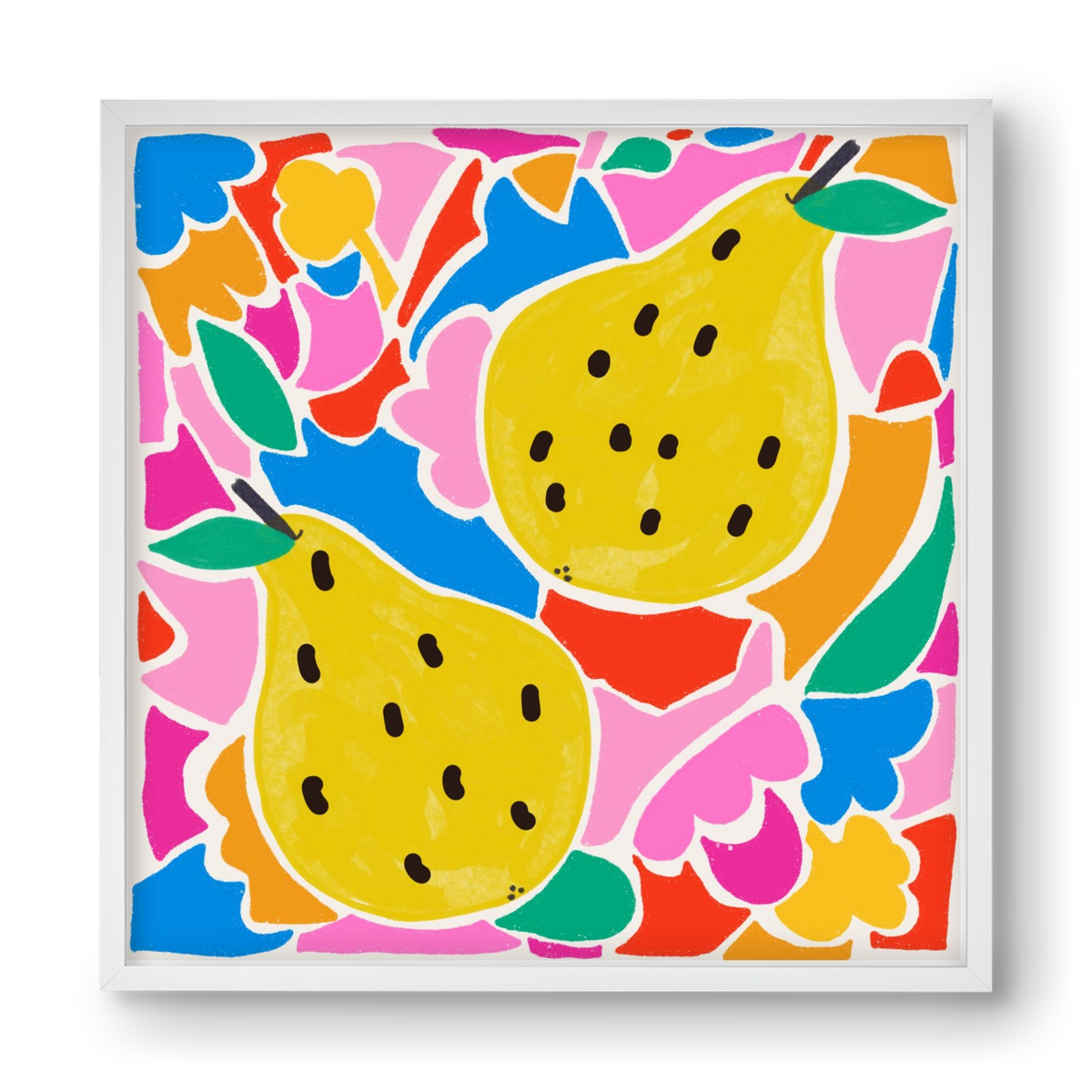 Lovely pear , 40x40 cm (40x40 cm), Fehér keret