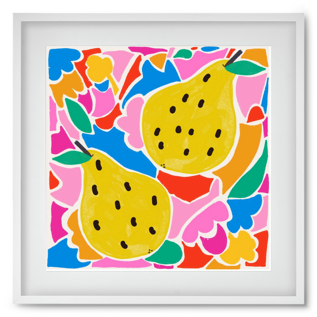 Lovely pear , 50x50 cm (40x40 cm), Fehér keret, paszpartuval