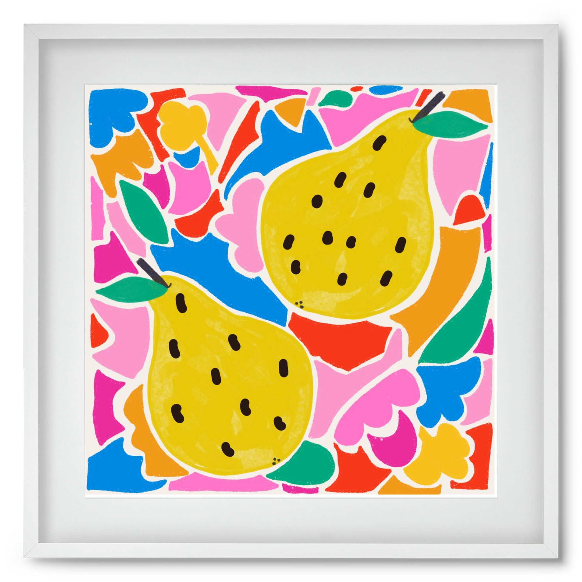 Lovely pear , 50x50 cm (40x40 cm), Fehér keret, paszpartuval