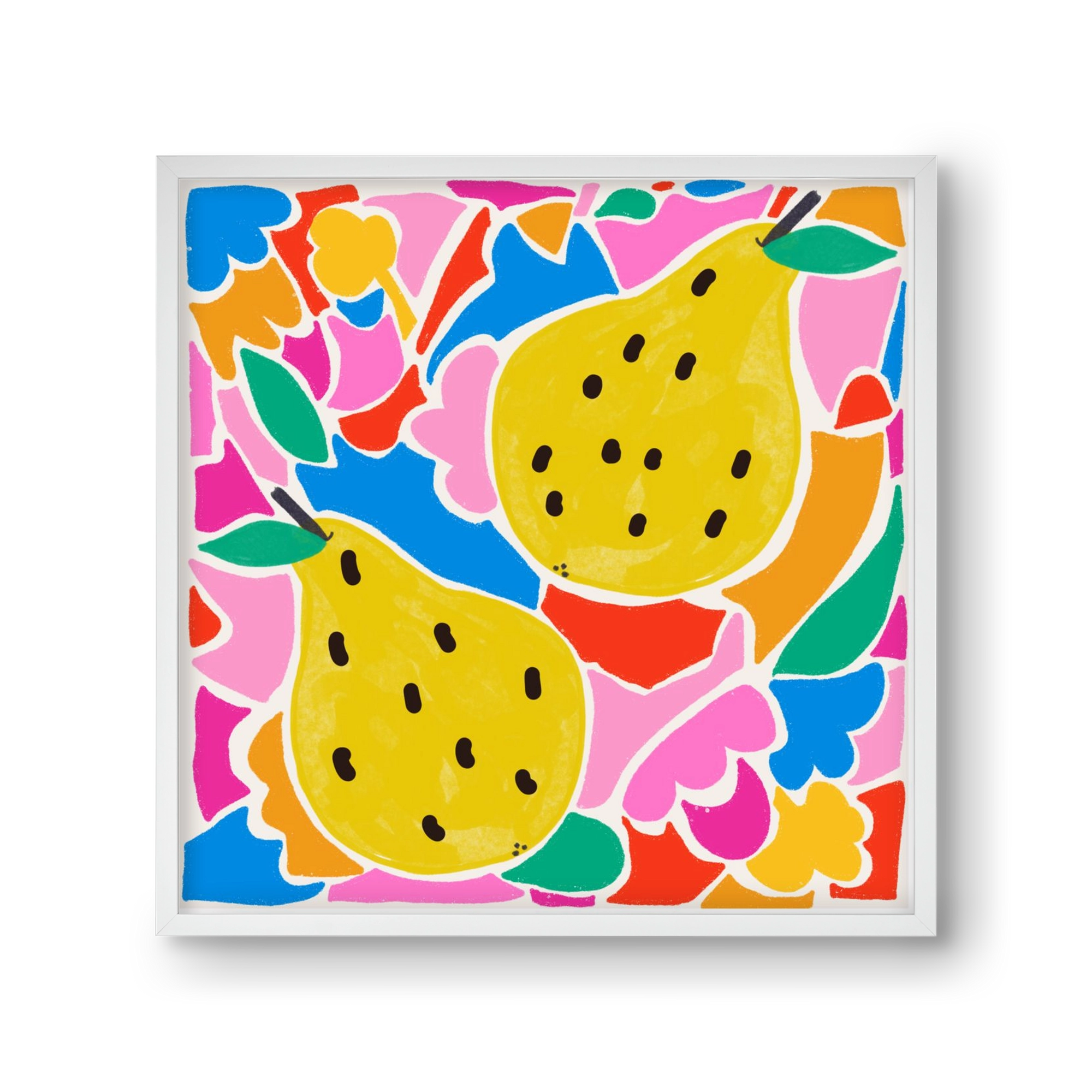 Lovely pear , 30x30 cm (30x30 cm), Fehér keret