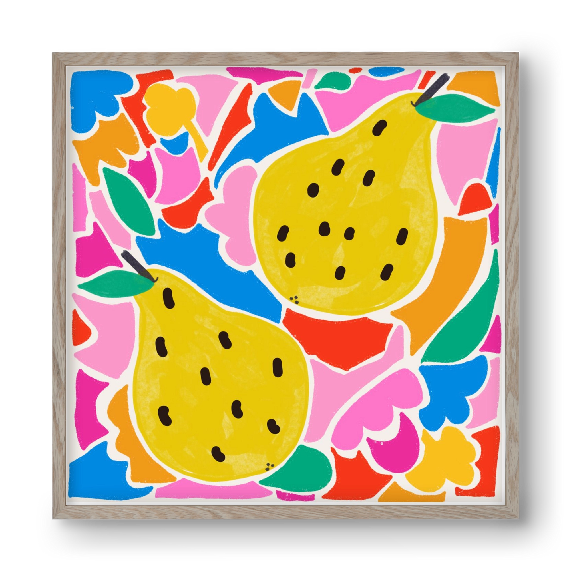 Lovely pear , 40x40 cm (40x40 cm), Tölgy keret