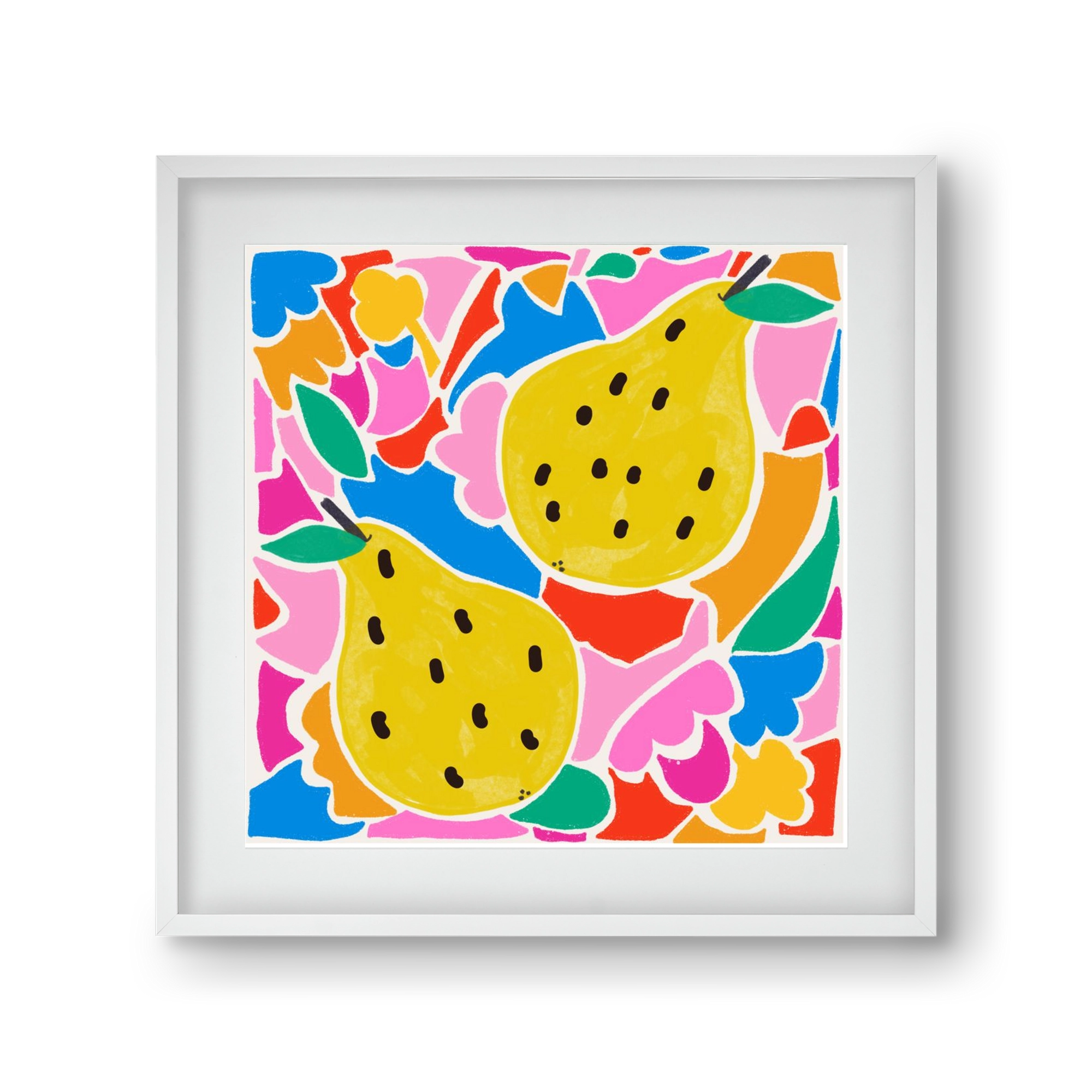 Lovely pear , 30x30 cm (20x20 cm), Fehér keret, paszpartuval