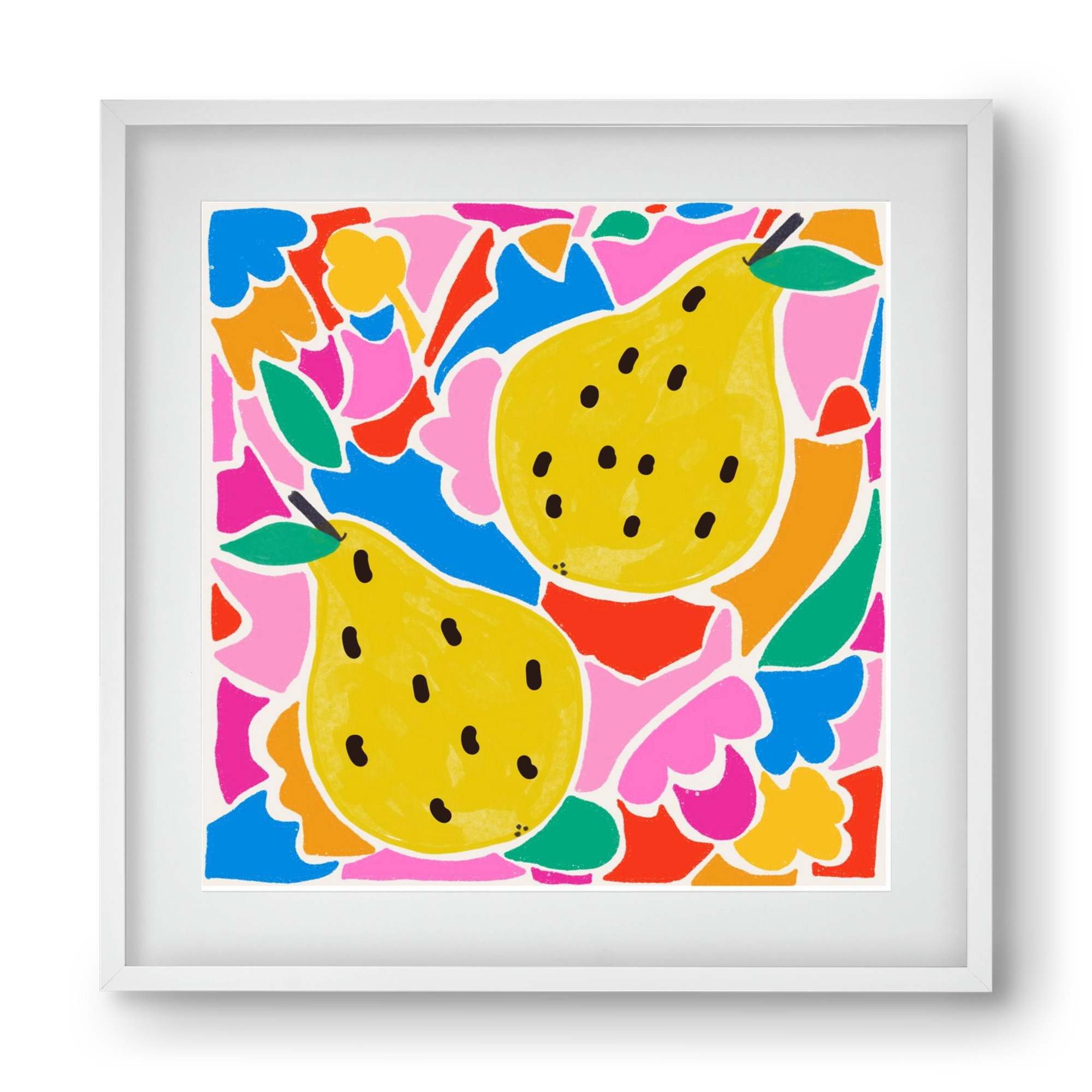 Lovely pear , 40x40 cm (30x30 cm), Fehér keret, paszpartuval