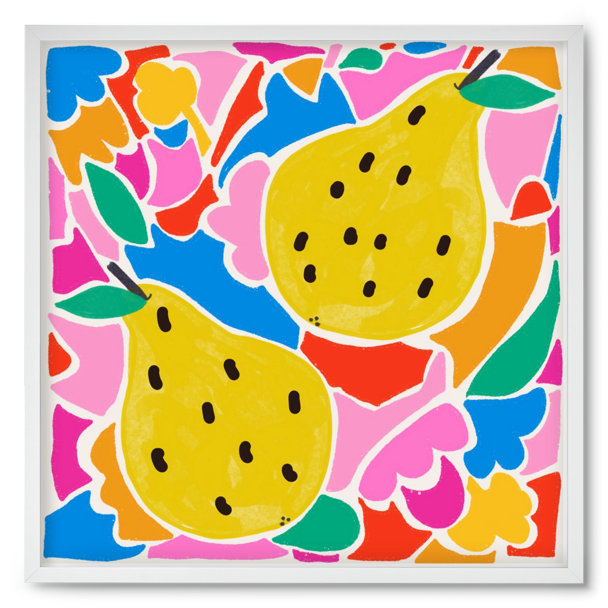 Lovely pear , 50x50 cm (50x50 cm), Fehér keret