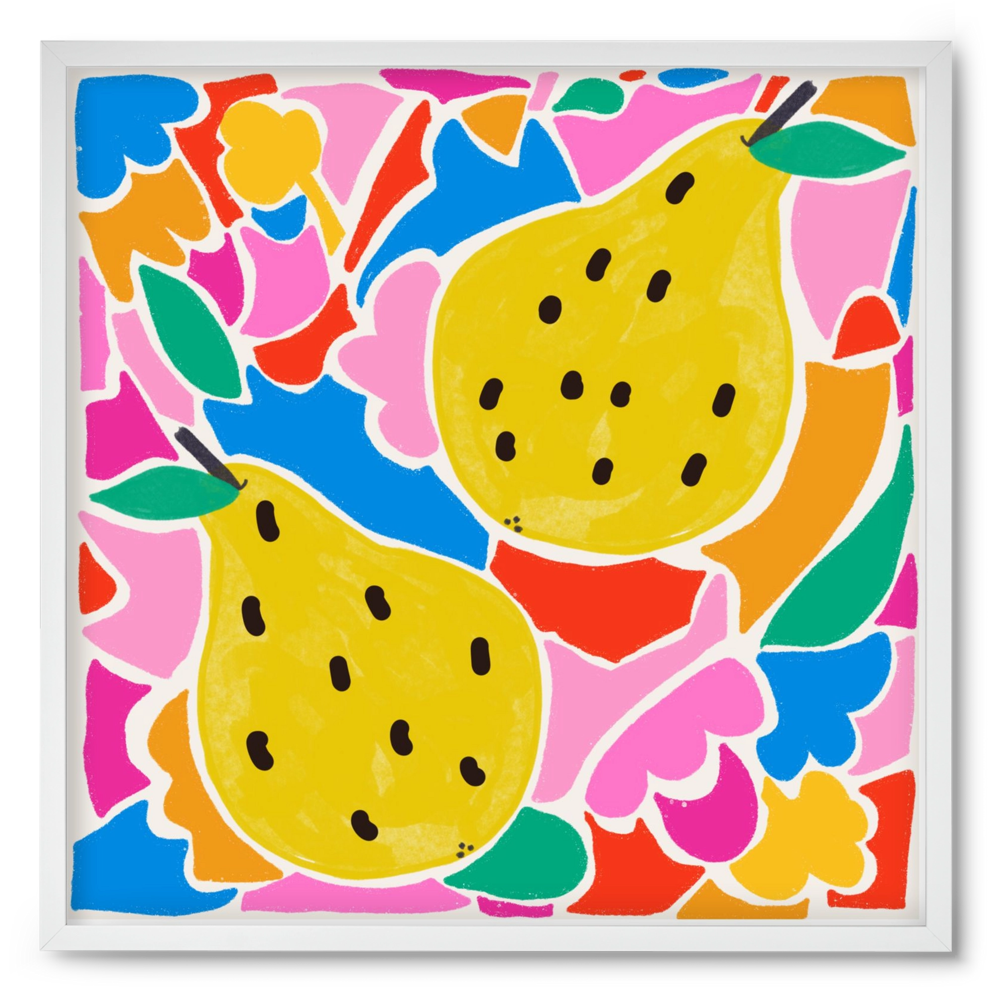 Lovely pear , 50x50 cm (50x50 cm), Fehér keret