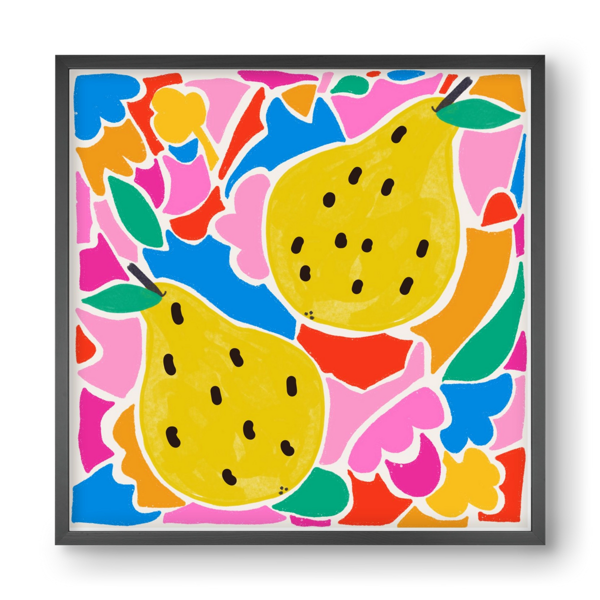 Lovely pear , 40x40 cm (40x40 cm), Fekete keret