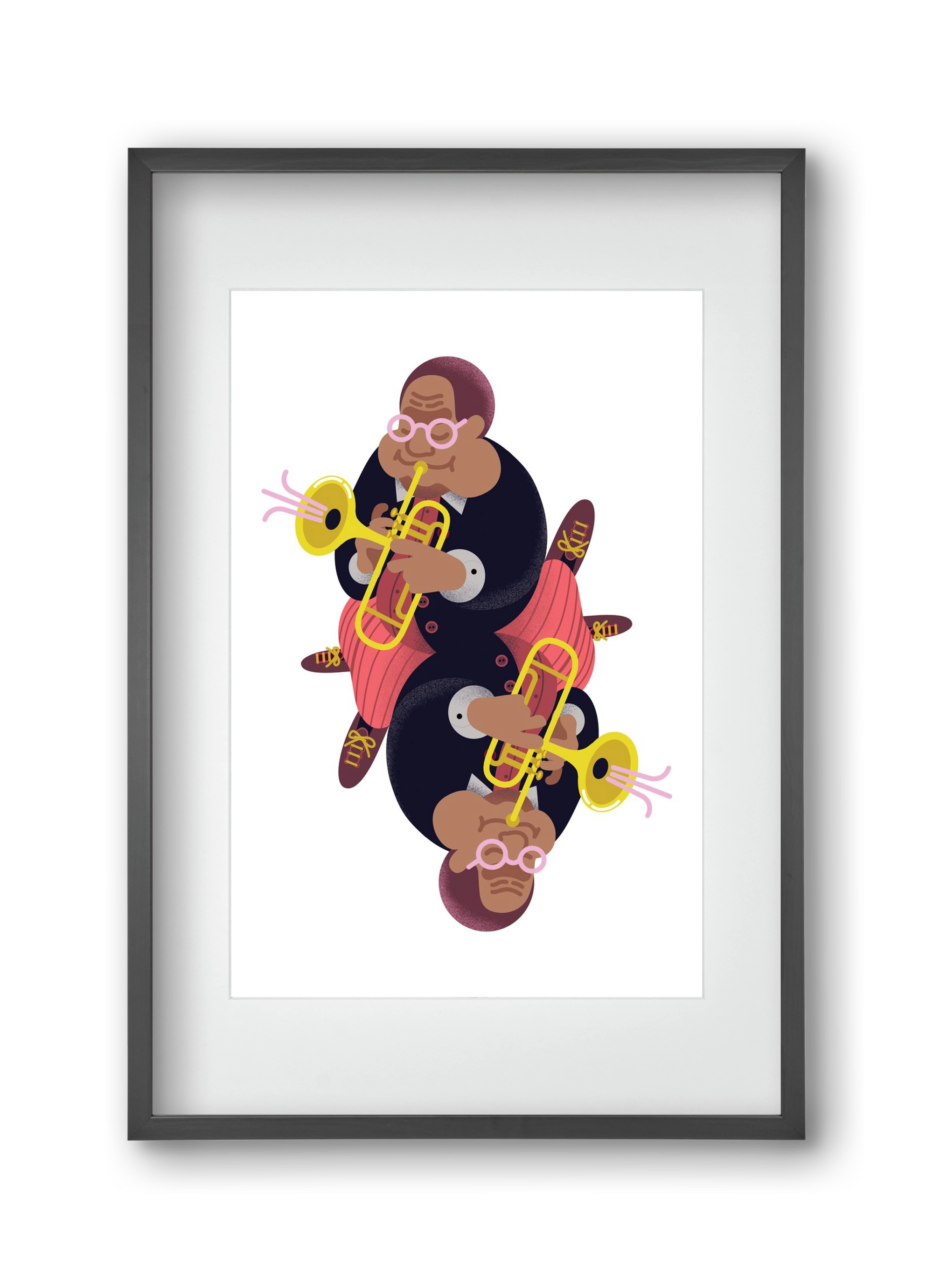 Jazz musician series - Dizzy, 30x45 cm (20x30 cm), Fekete keret, paszpartuval