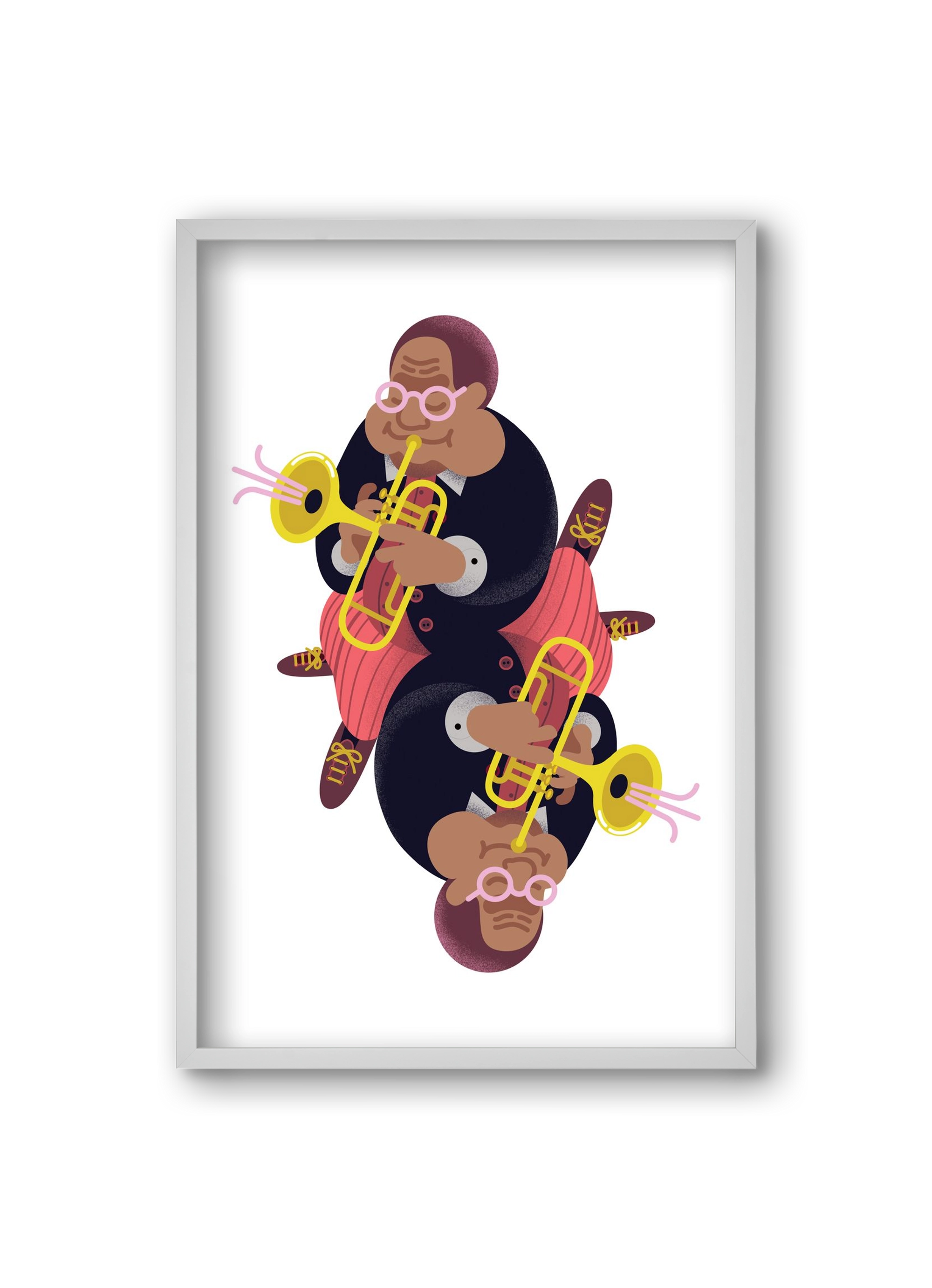 Jazz musician series - Dizzy, 20x30 cm (20x30 cm), Fehér keret