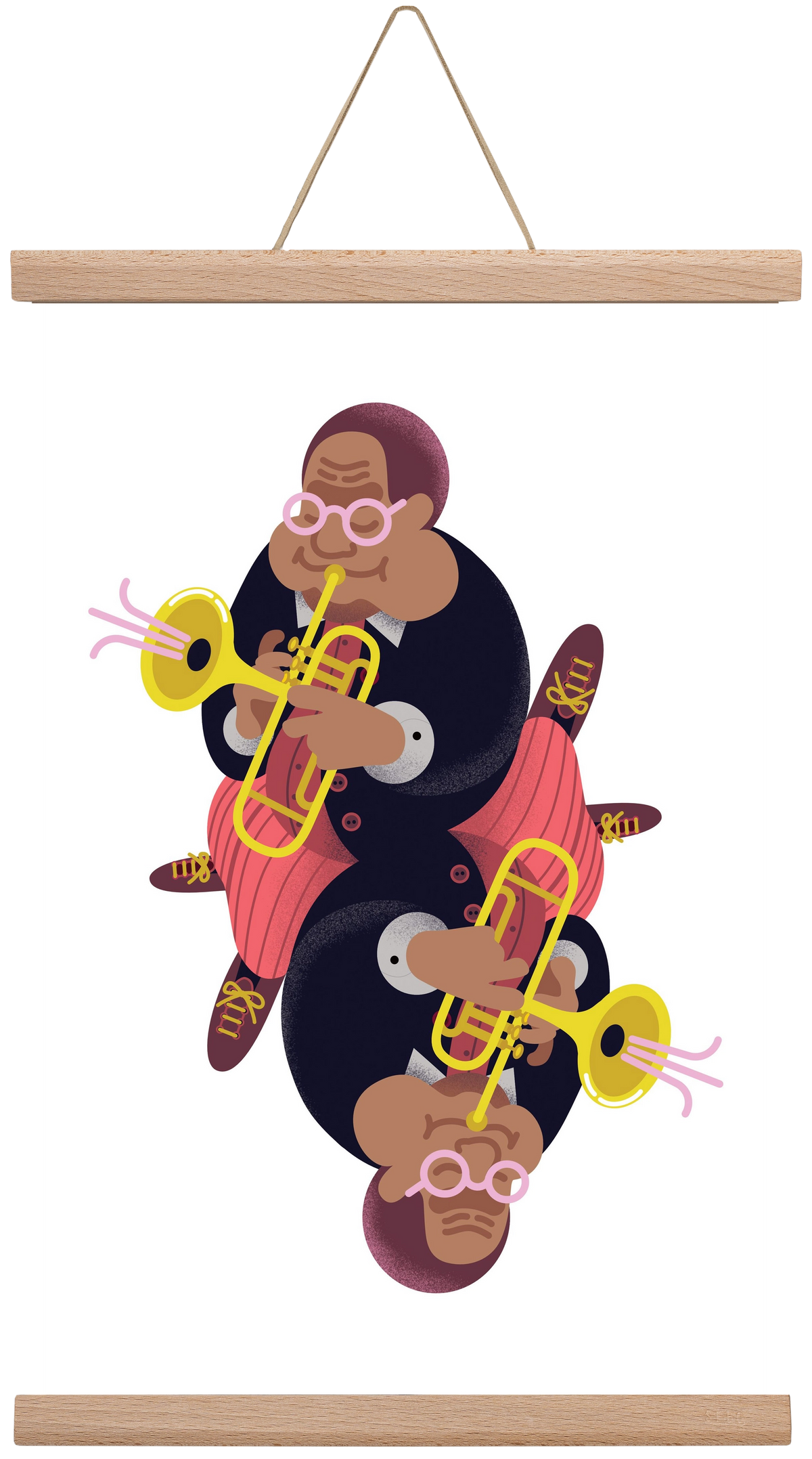 Jazz musician series - Dizzy, 30x45 cm (30x45 cm), Tölgy akasztó