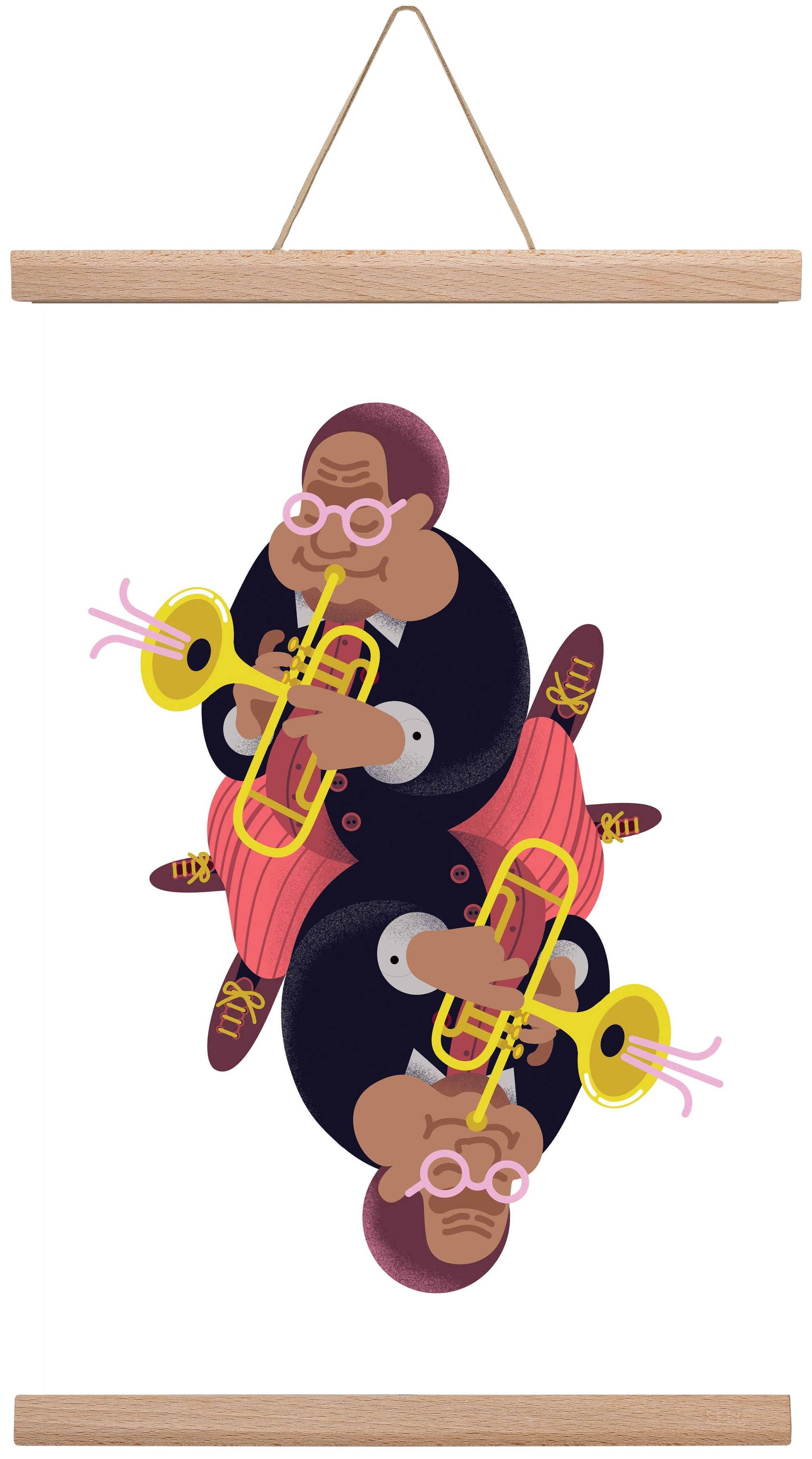 Jazz musician series - Dizzy, 30x45 cm (30x45 cm), Tölgy akasztó