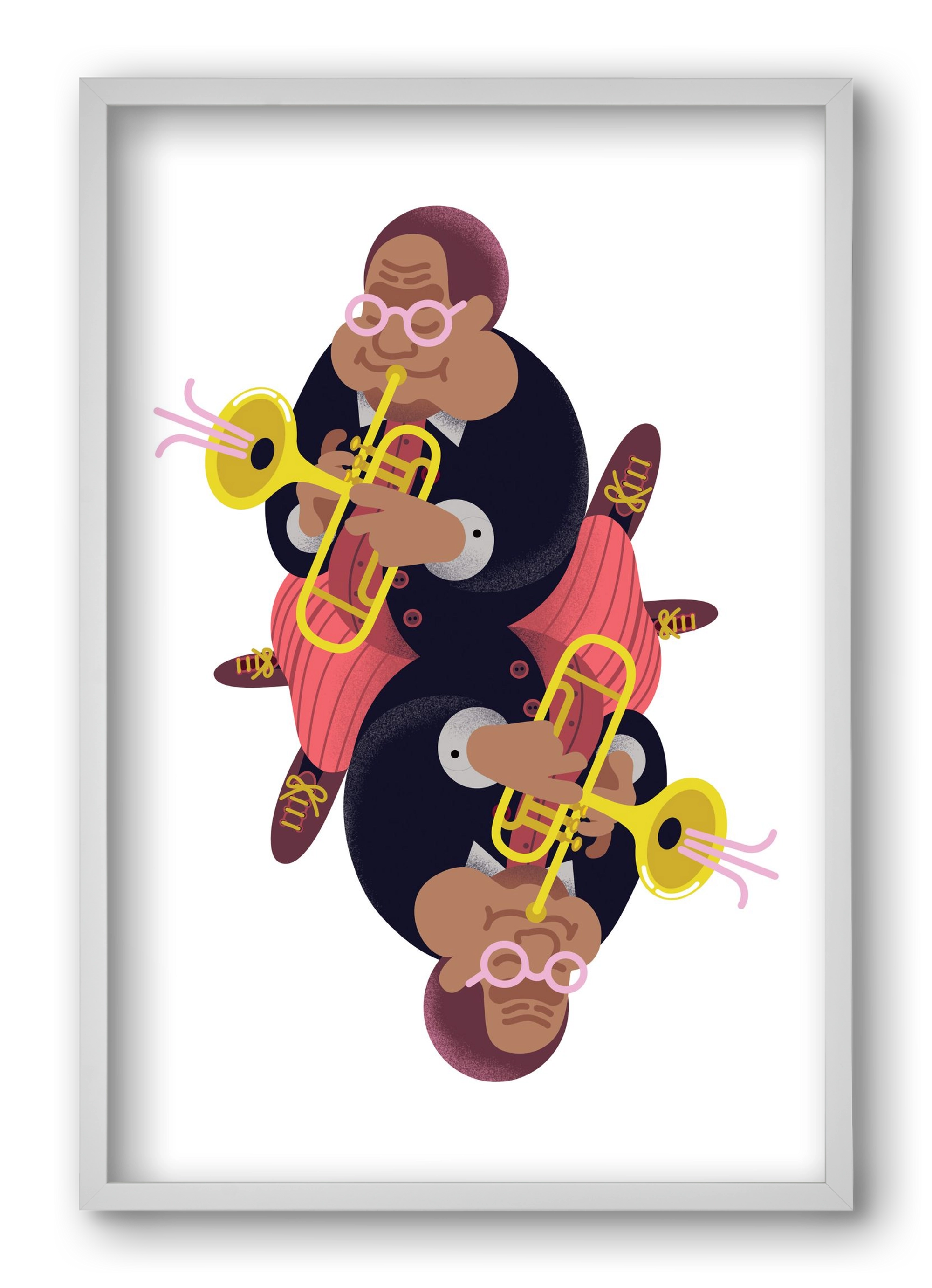 Jazz musician series - Dizzy, 40x60 cm (40x60 cm), Fehér keret