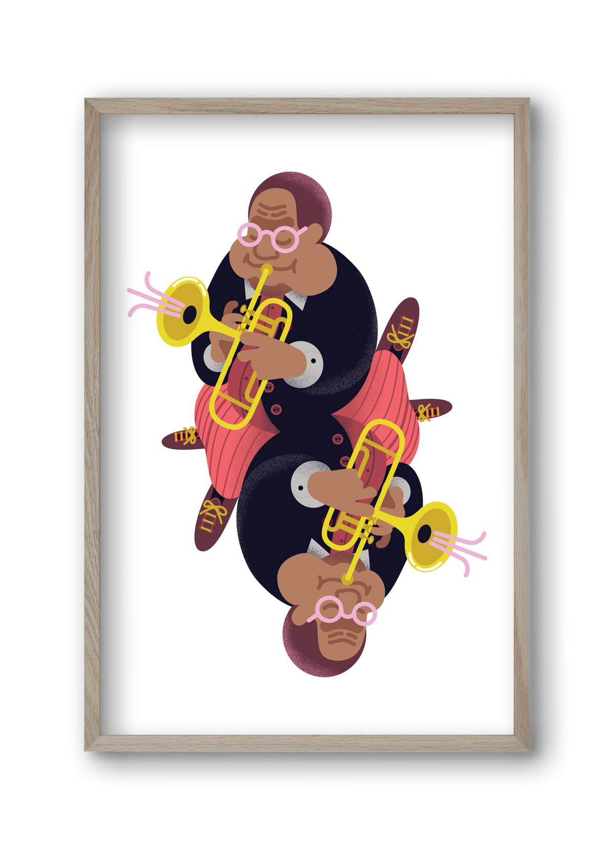 Jazz musician series - Dizzy, 30x45 cm (30x45 cm), Tölgy keret