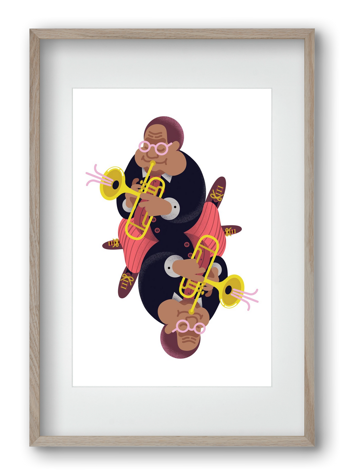 Jazz musician series - Dizzy, 40x60 cm (30x45 cm), Tölgy keret, paszpartuval