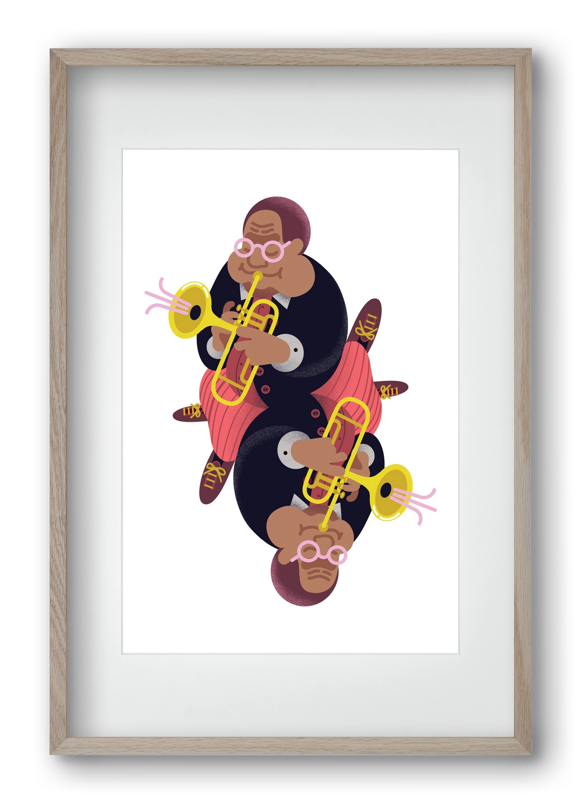 Jazz musician series - Dizzy, 40x60 cm (30x45 cm), Tölgy keret, paszpartuval