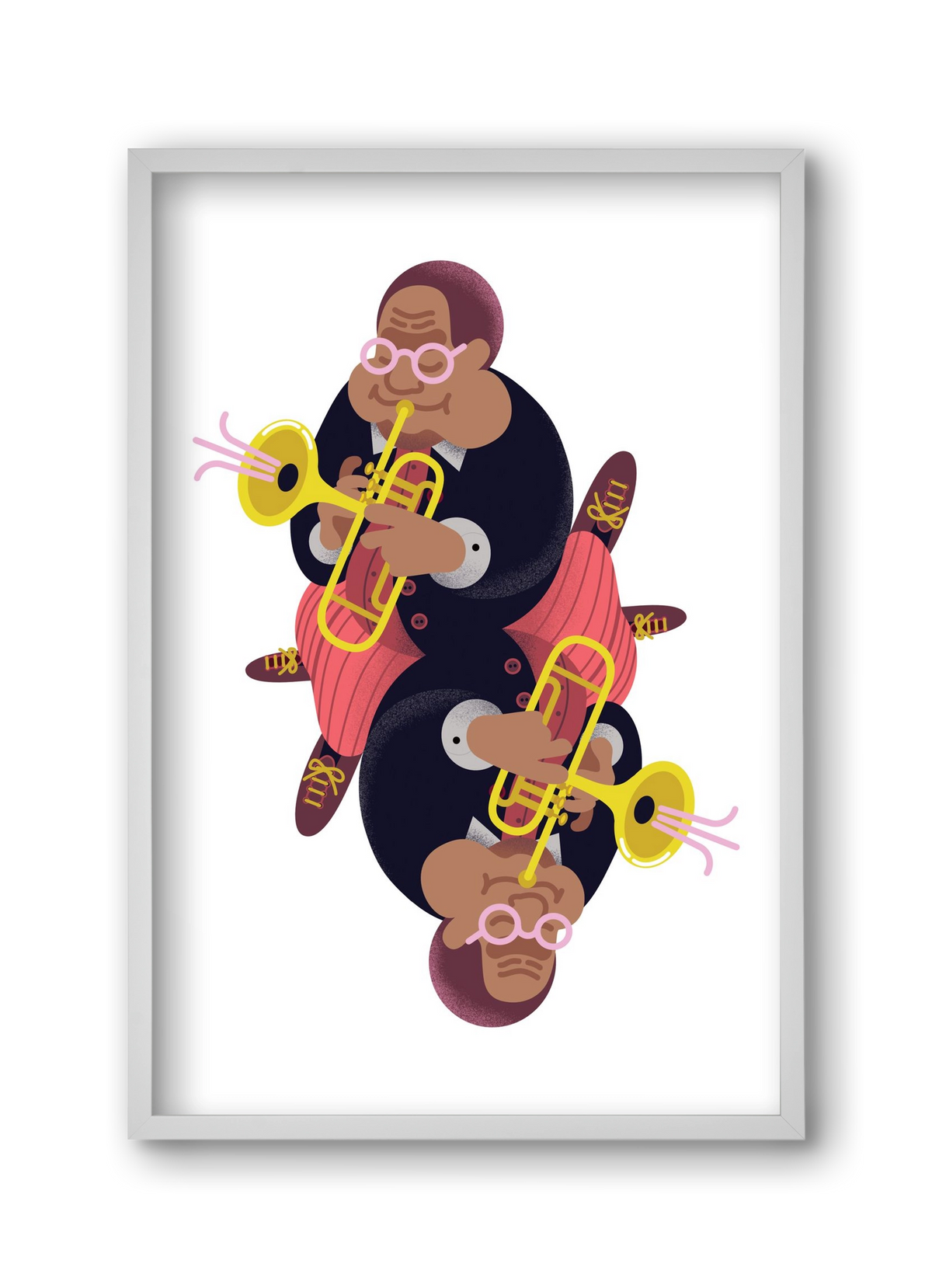 Jazz musician series - Dizzy, 30x45 cm (30x45 cm), Fehér keret