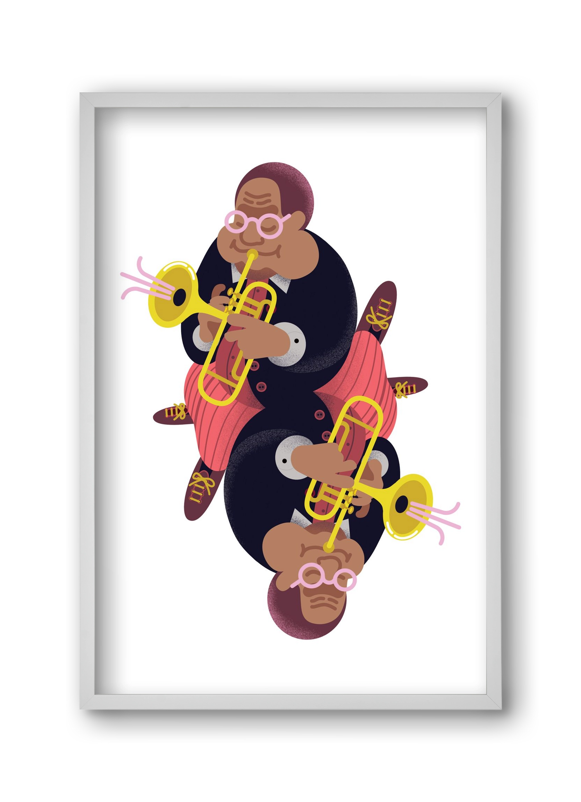 Jazz musician series - Dizzy, 30x45 cm (30x45 cm), Fehér keret