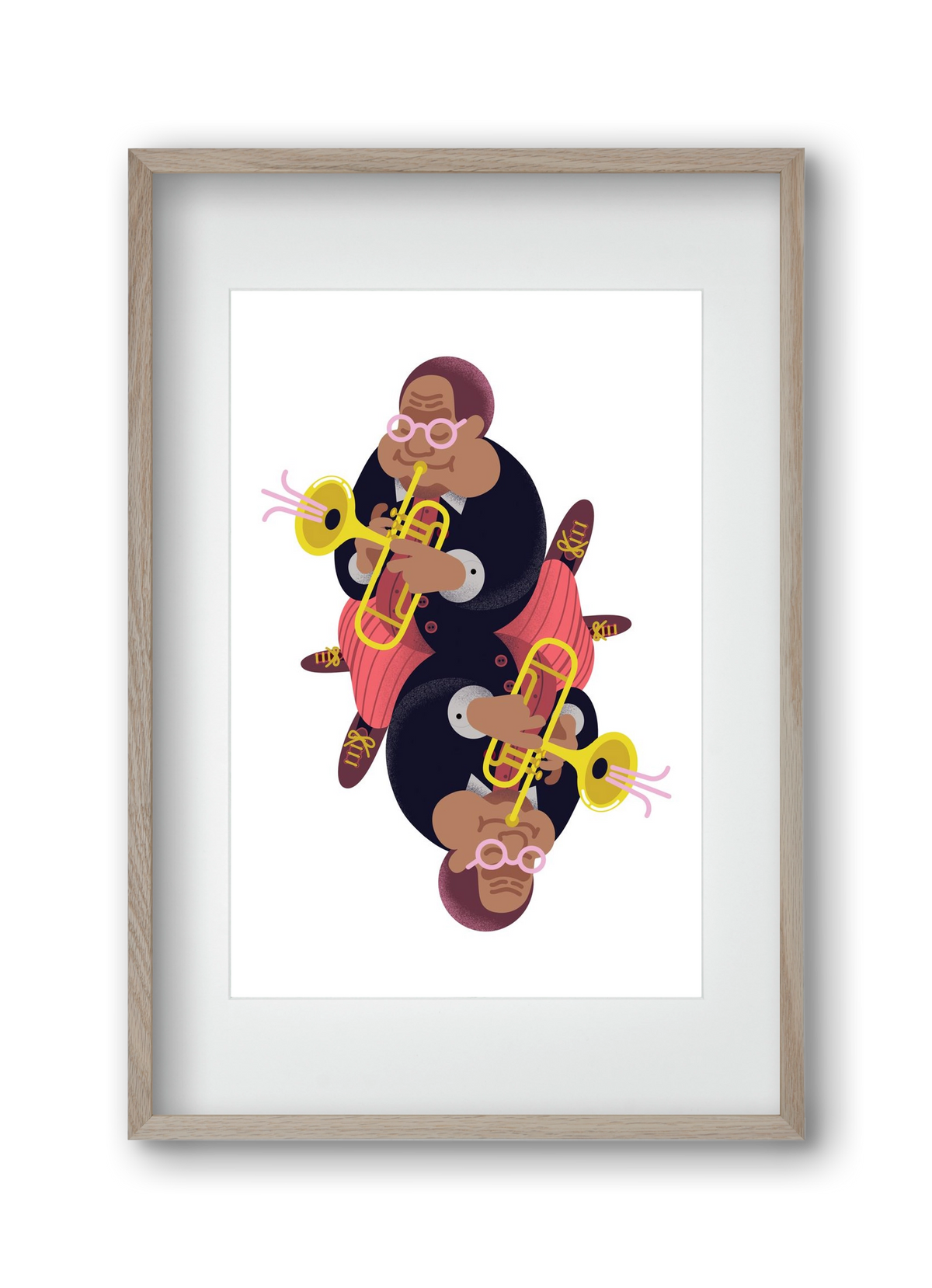 Jazz musician series - Dizzy, 30x45 cm (20x30 cm), Tölgy keret, paszpartuval