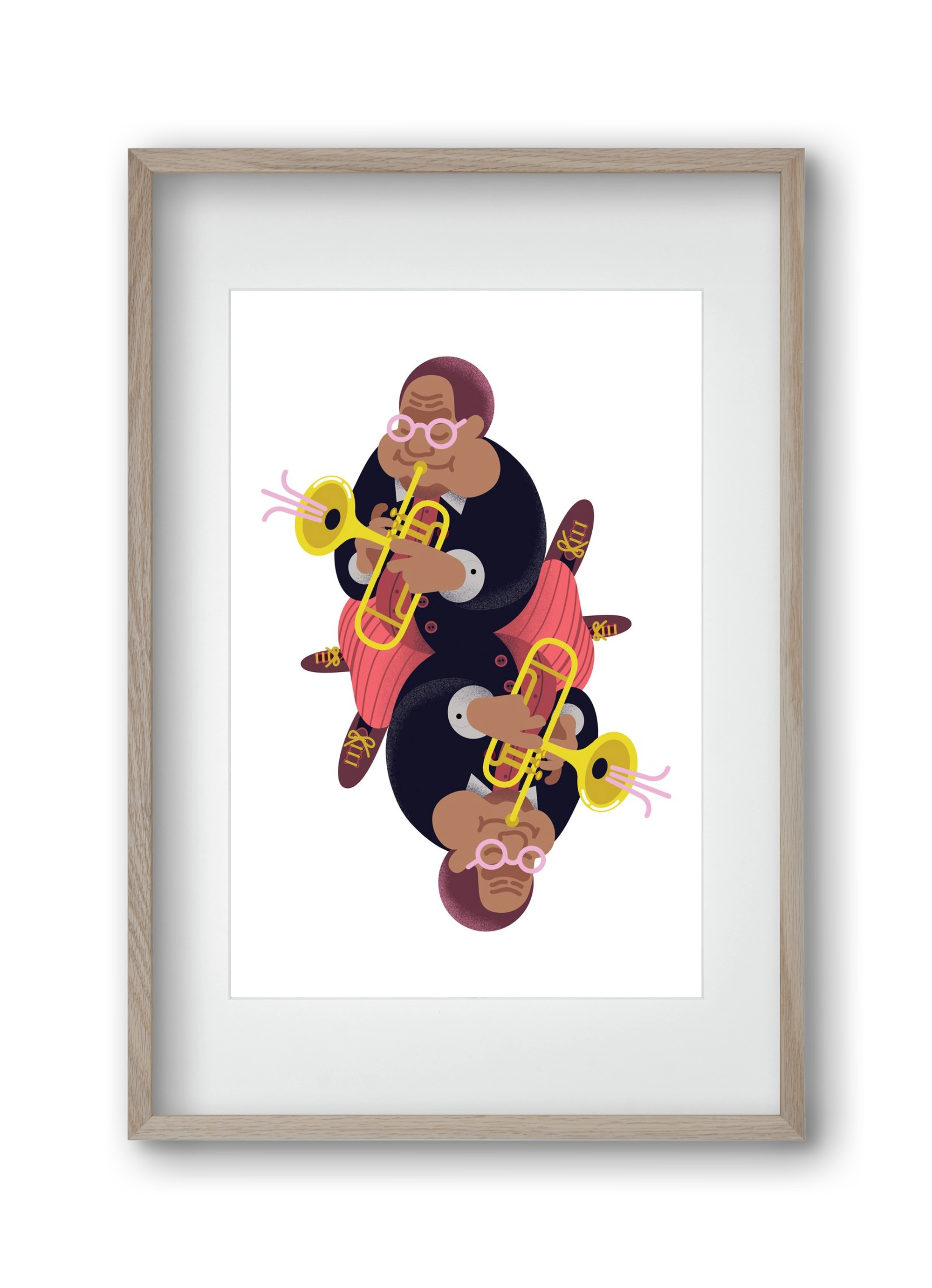 Jazz musician series - Dizzy, 30x45 cm (20x30 cm), Tölgy keret, paszpartuval